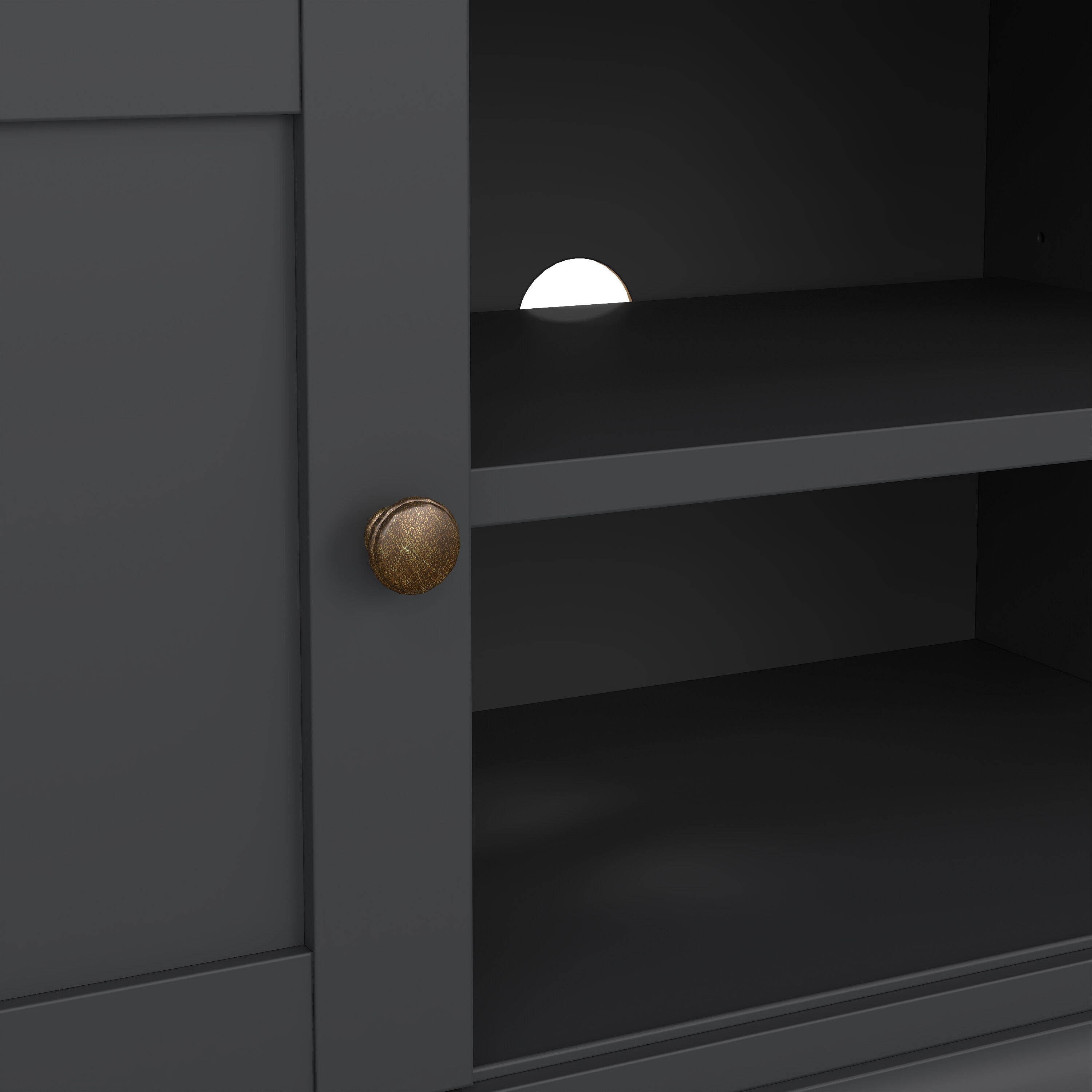 Paris TV-unit 2 frame Doors in Matt Grey – FTG, view 6