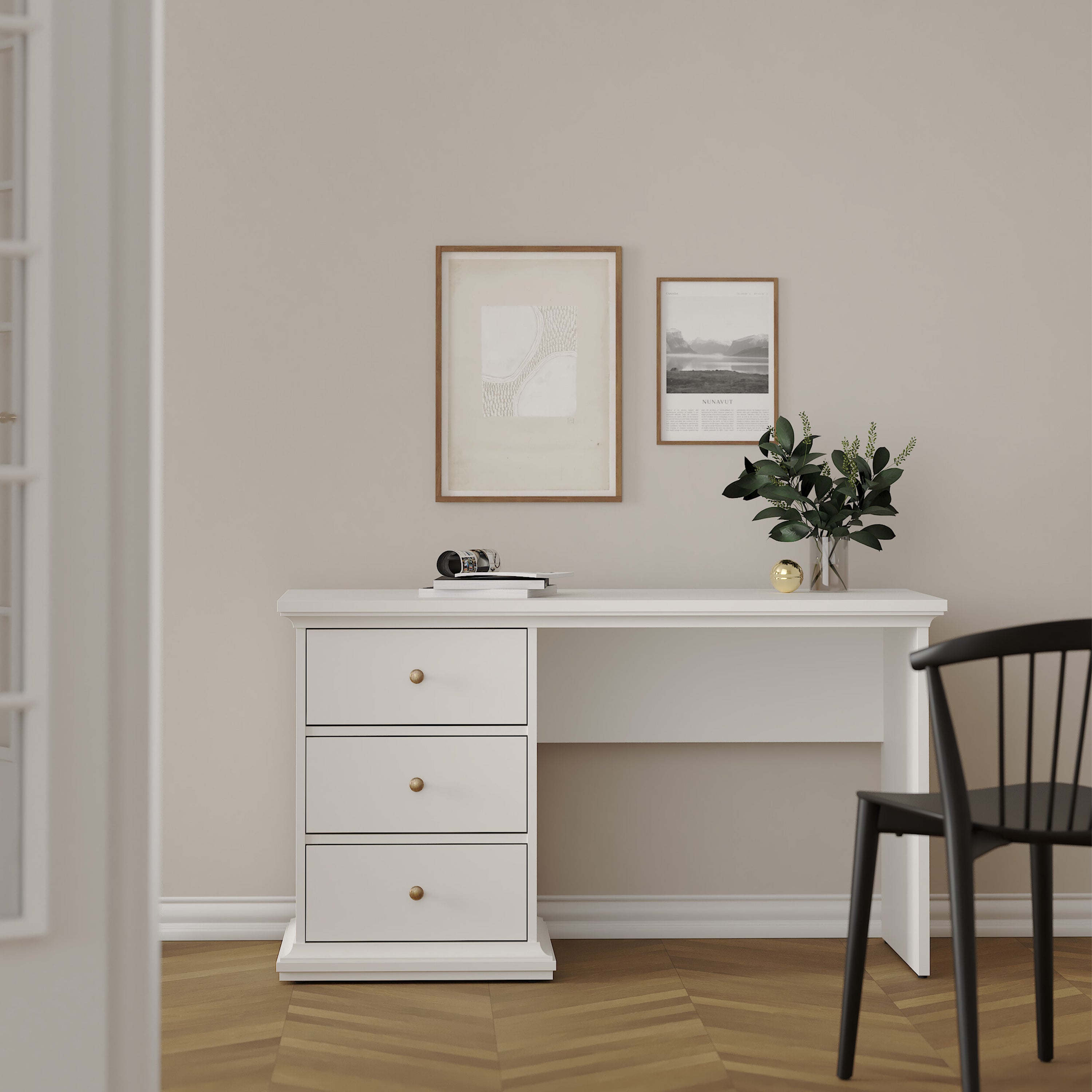 Paris Desk in White – FTG, view 7