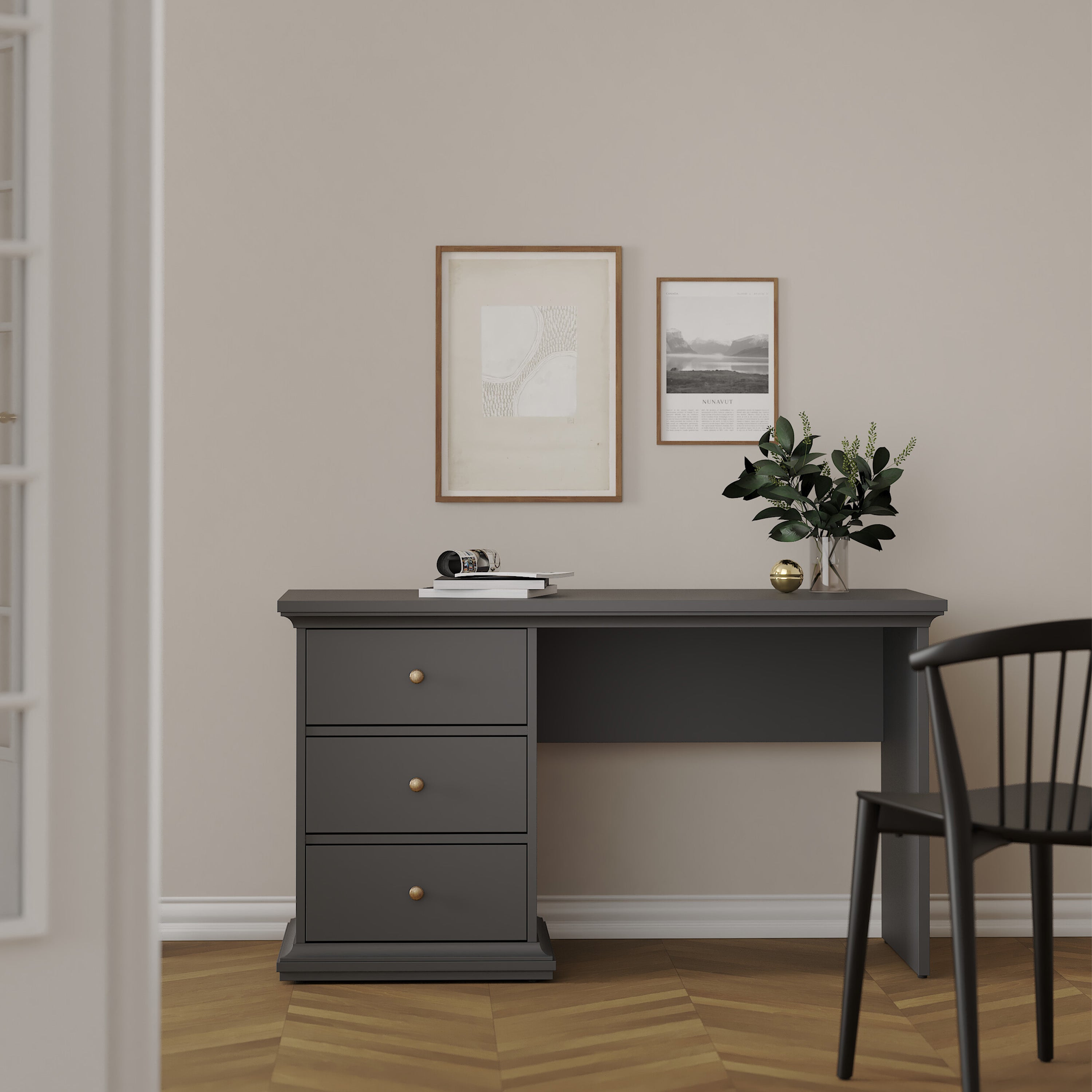 Paris Desk in Matt Grey – FTG, view 7