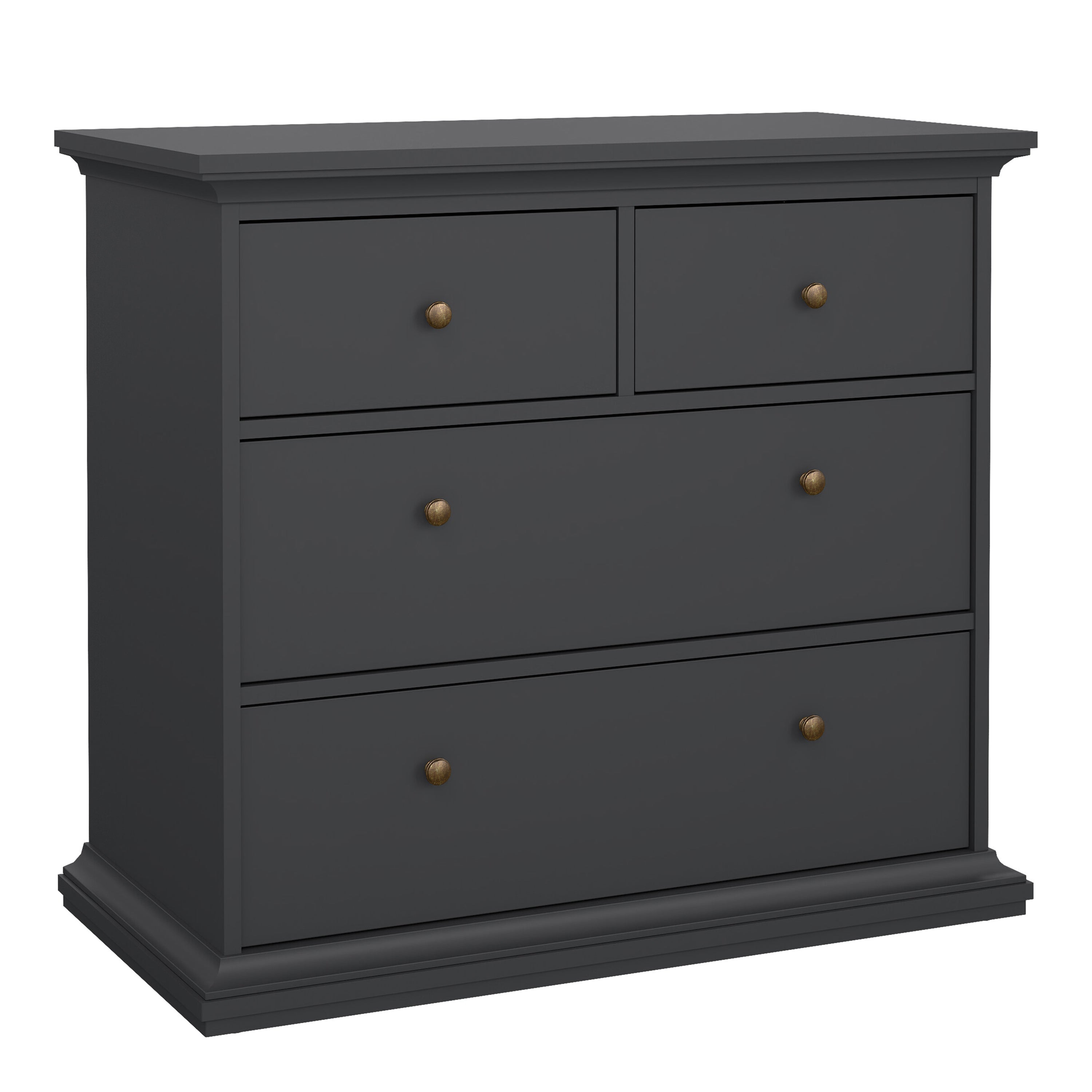Paris Package - Bedside 2 Drawers + Chest of 4 Drawers + Wardrobe with 2 Doors Matt Grey – FTG, view 6