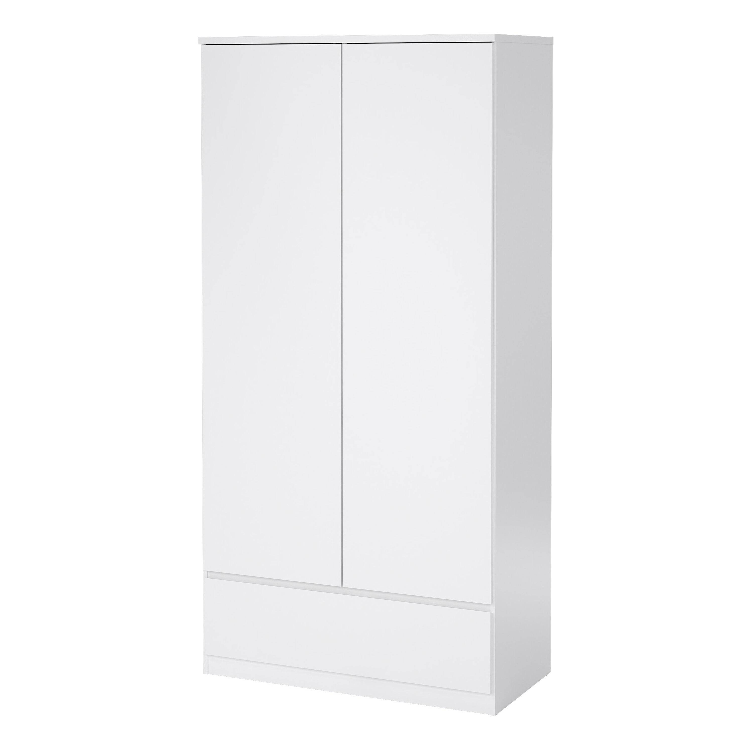 Naia Wardrobe with 2 Doors 1 Drawer in White High Gloss – FTG, view 10