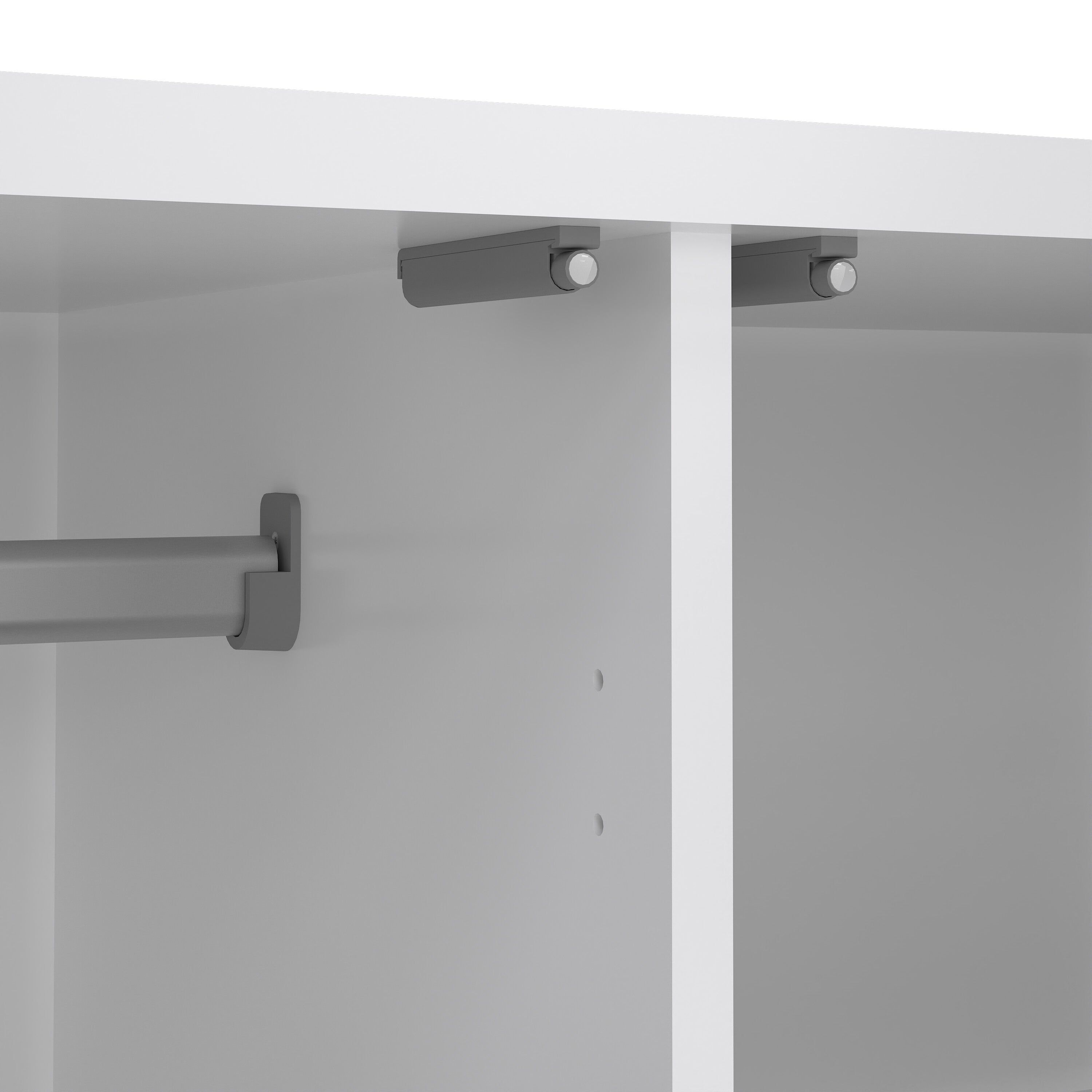Naia Wardrobe with 2 Doors 1 Drawer in White High Gloss – FTG, view 3