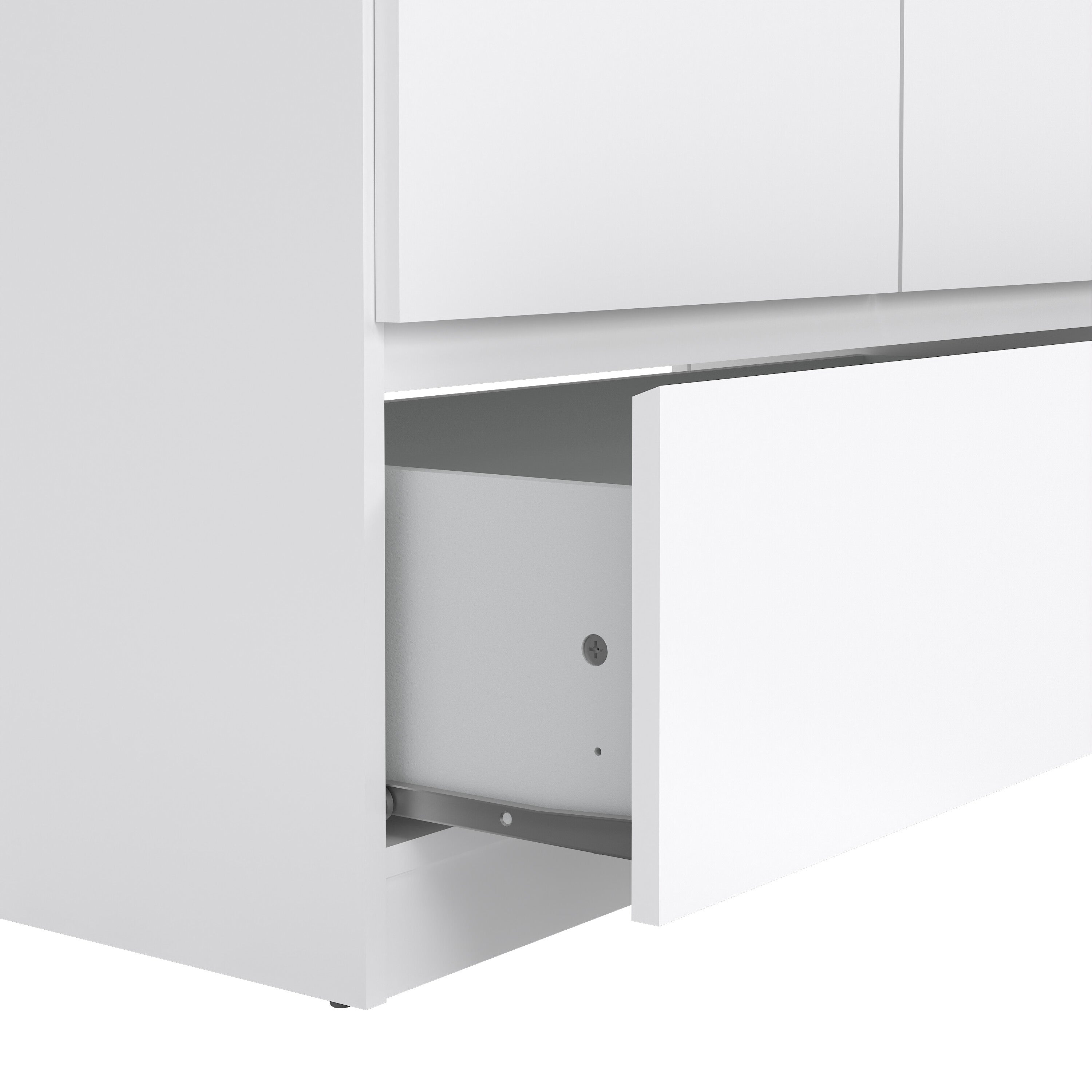 Naia Wardrobe with 2 Doors 1 Drawer in White High Gloss – FTG, view 4