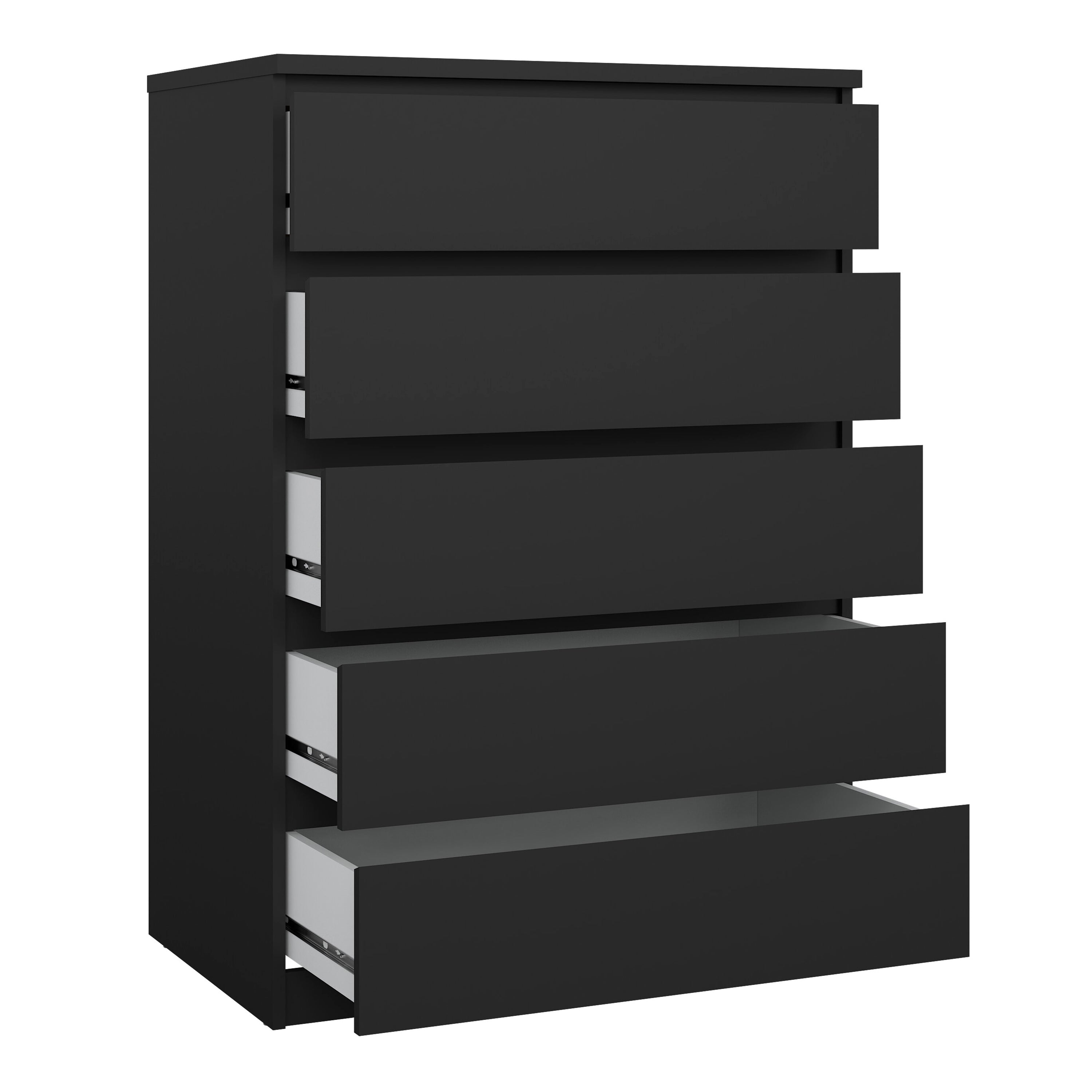 Naia Chest of 5 Drawers in Black Matt – FTG