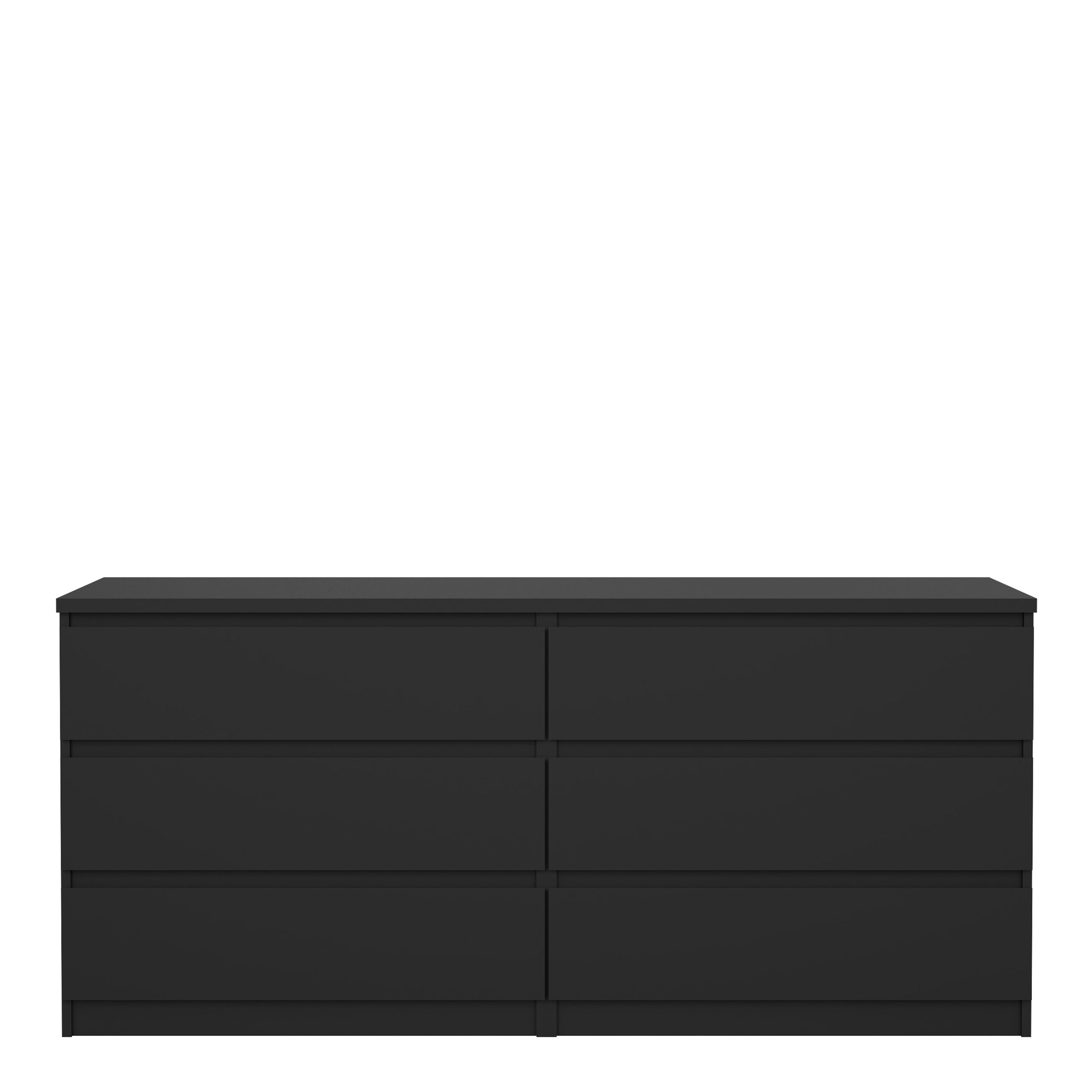 Naia Wide Chest of 6 Drawers (3+3) in Black Matt – FTG, view 2