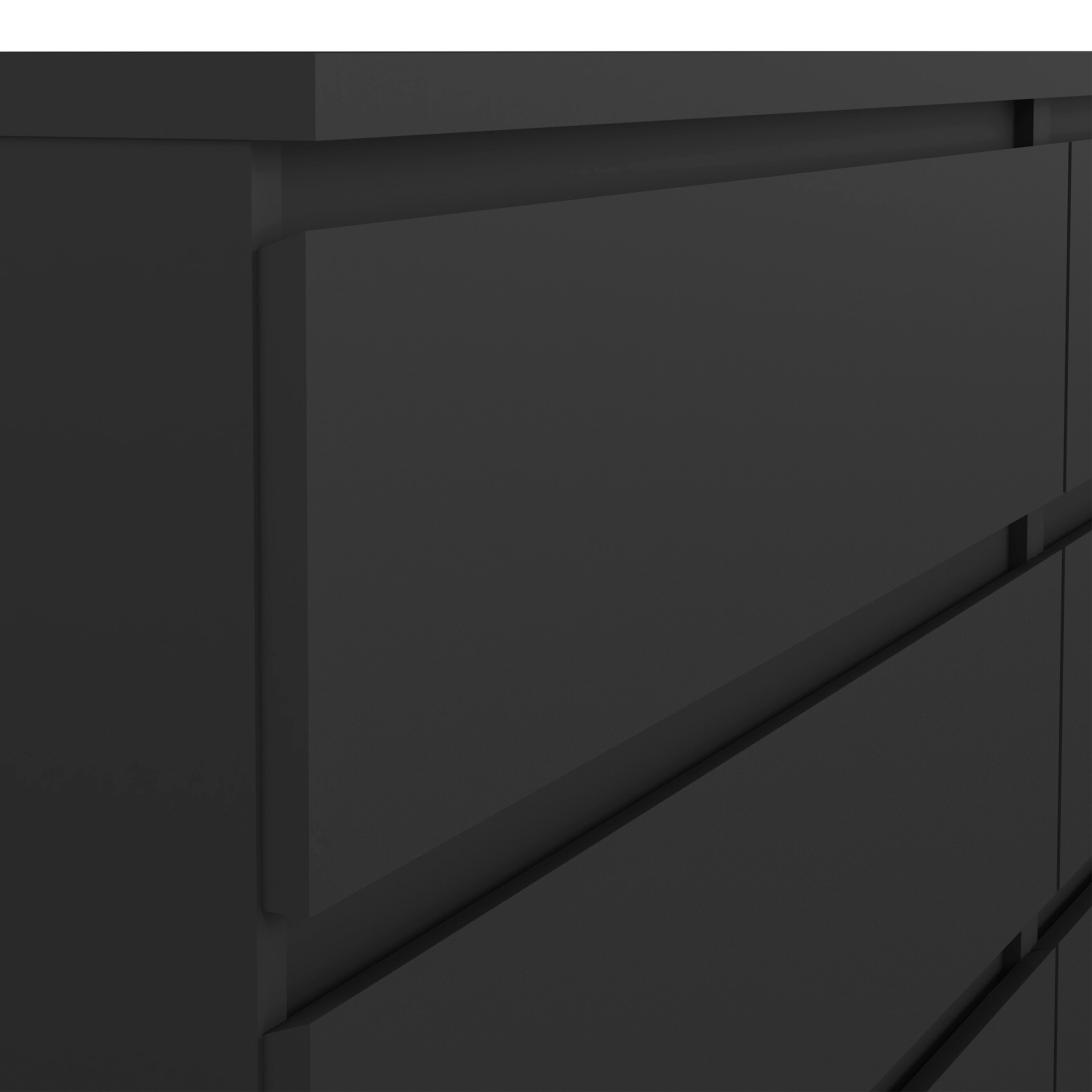 Naia Wide Chest of 6 Drawers (3+3) in Black Matt – FTG, view 8