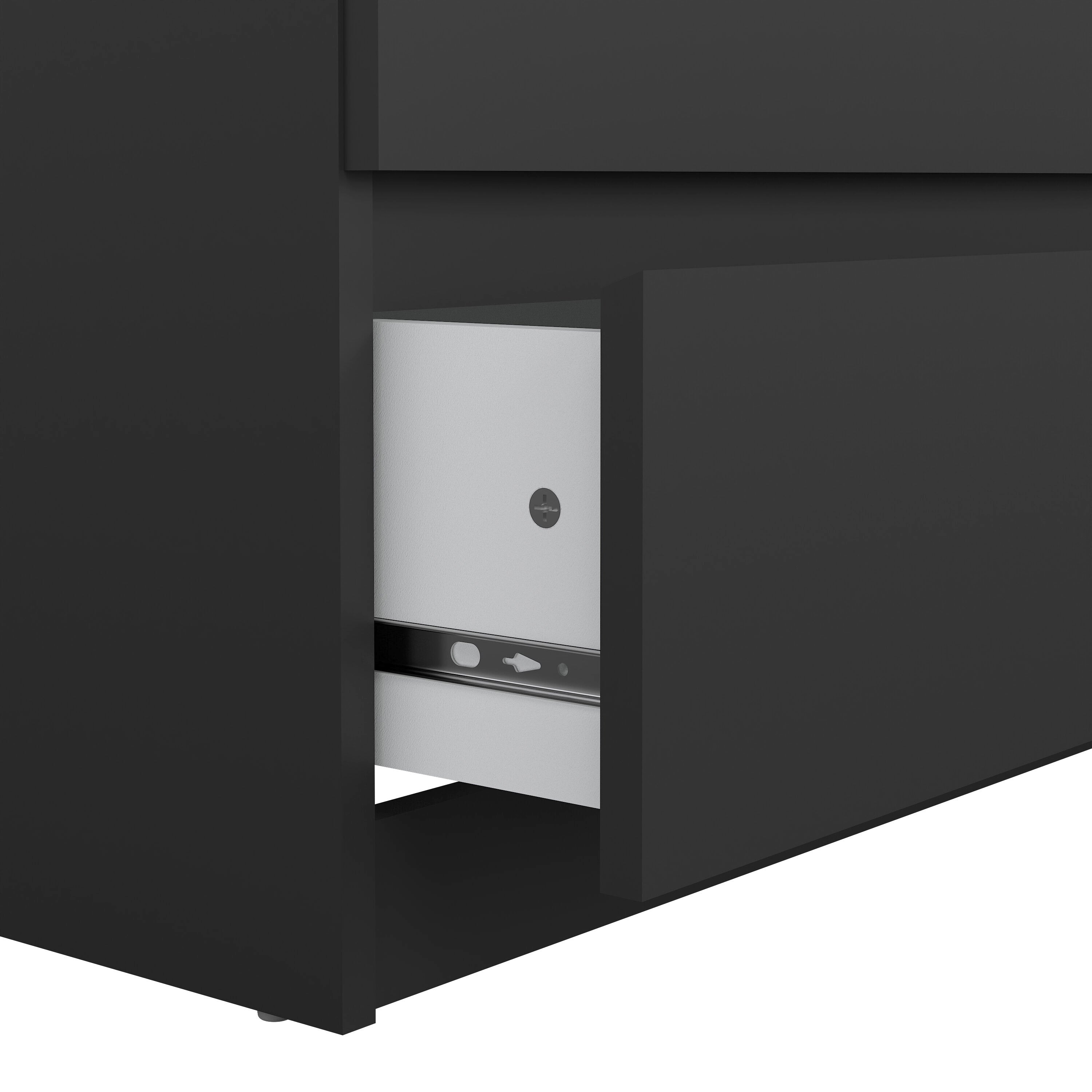 Naia Wide Chest of 6 Drawers (3+3) in Black Matt – FTG, view 9