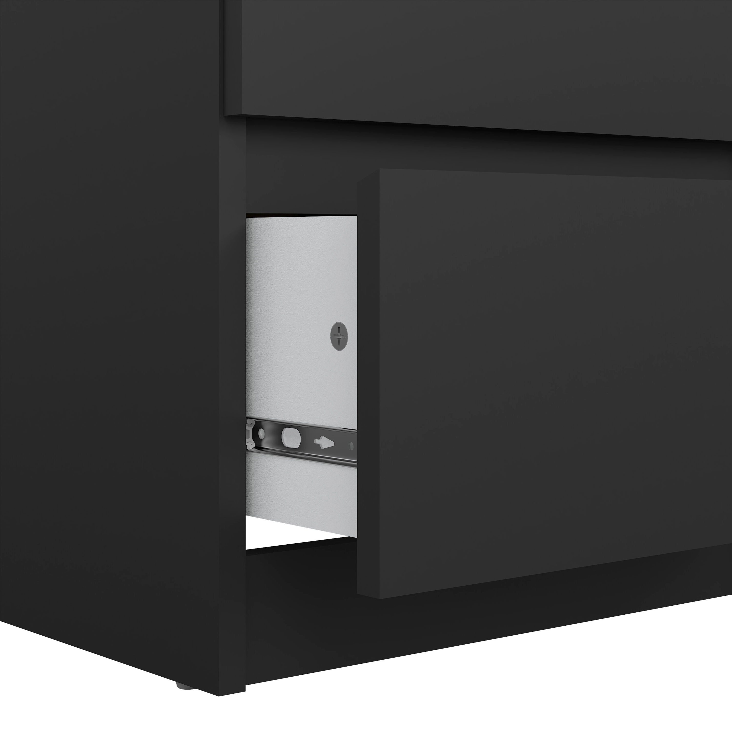 Naia Narrow Chest of 5 Drawers in Black Matt – FTG, view 8