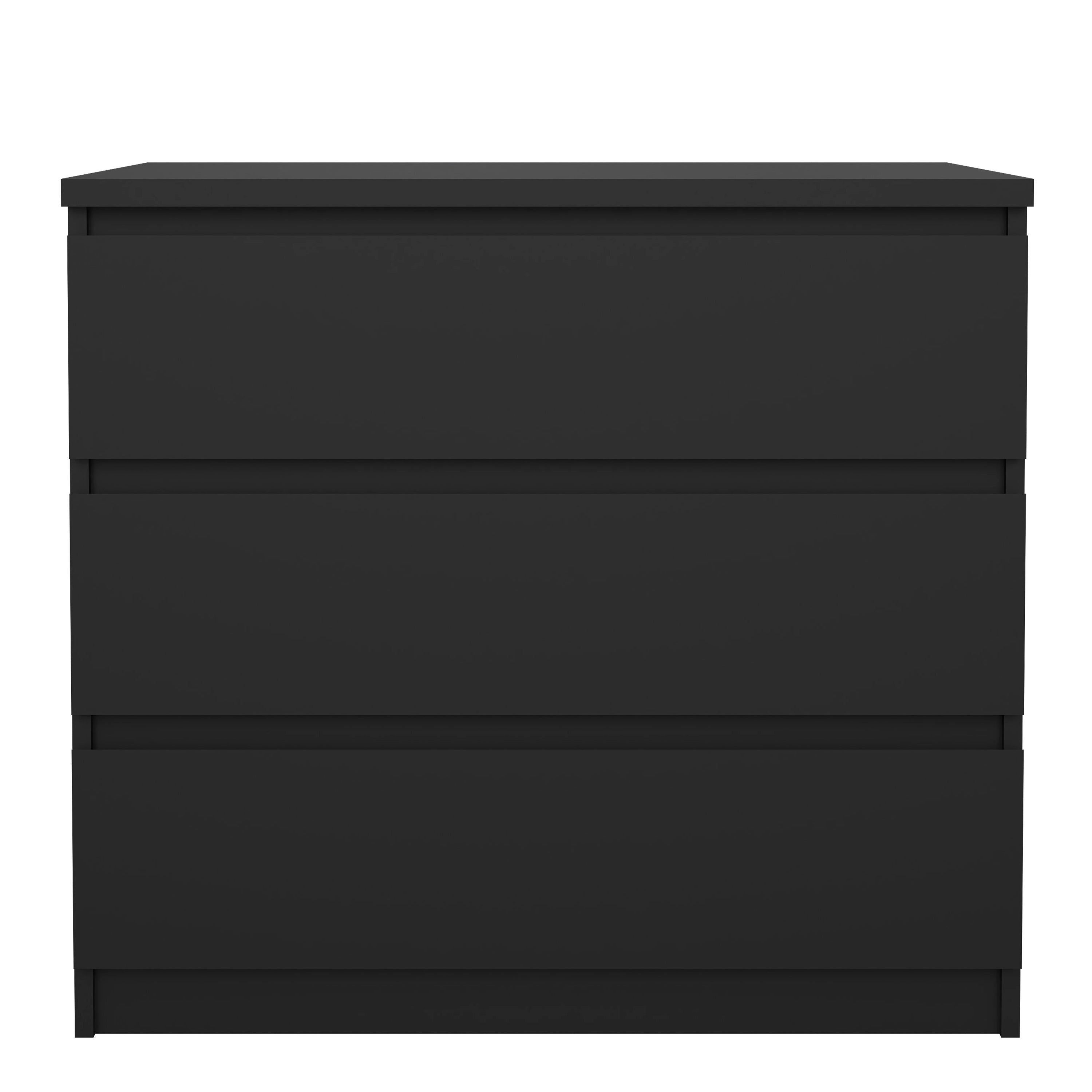 Naia Chest of 3 Drawers in Black Matt – FTG, view 2