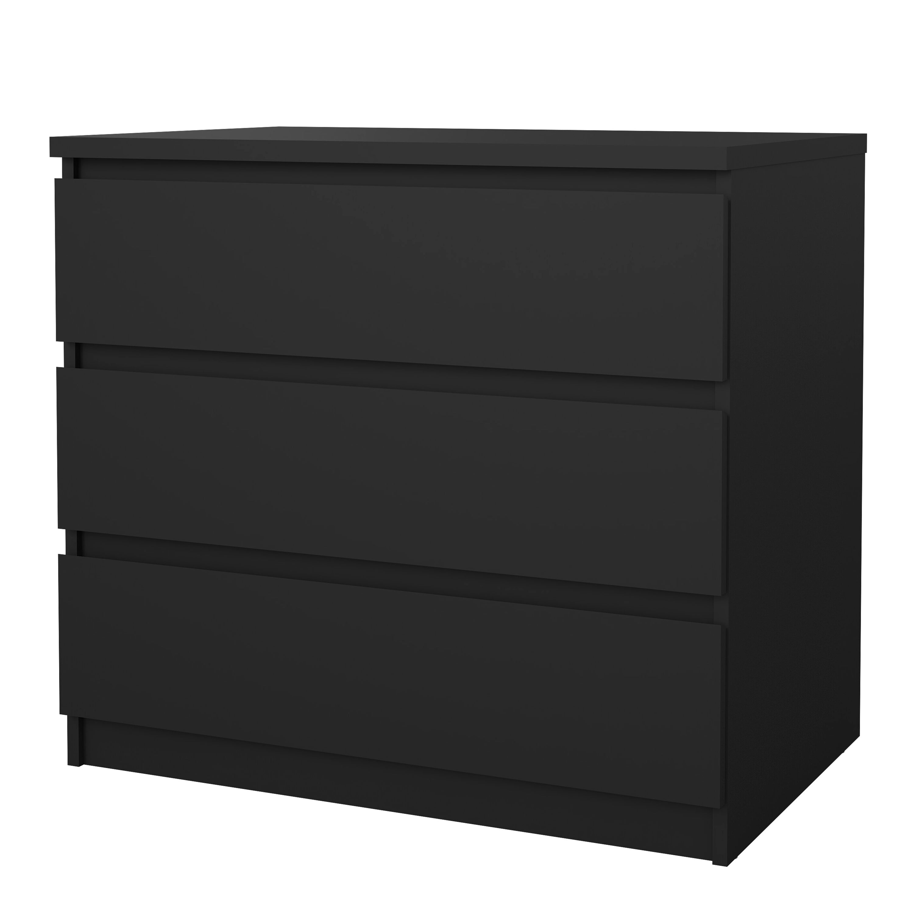 Naia Chest of 3 Drawers in Black Matt – FTG, view 3