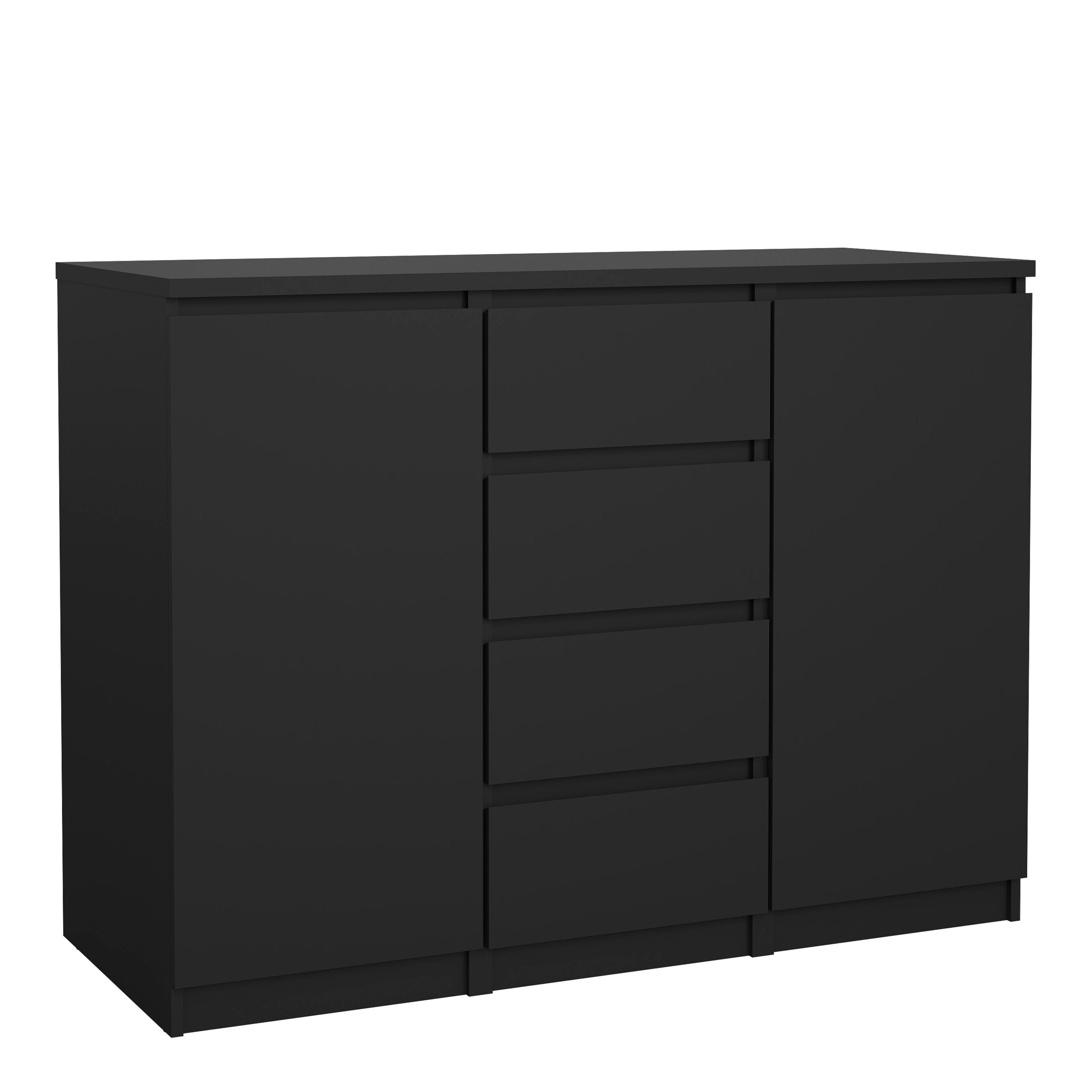 Naia Sideboard 4 Drawers 2 Doors in Black Matt – FTG