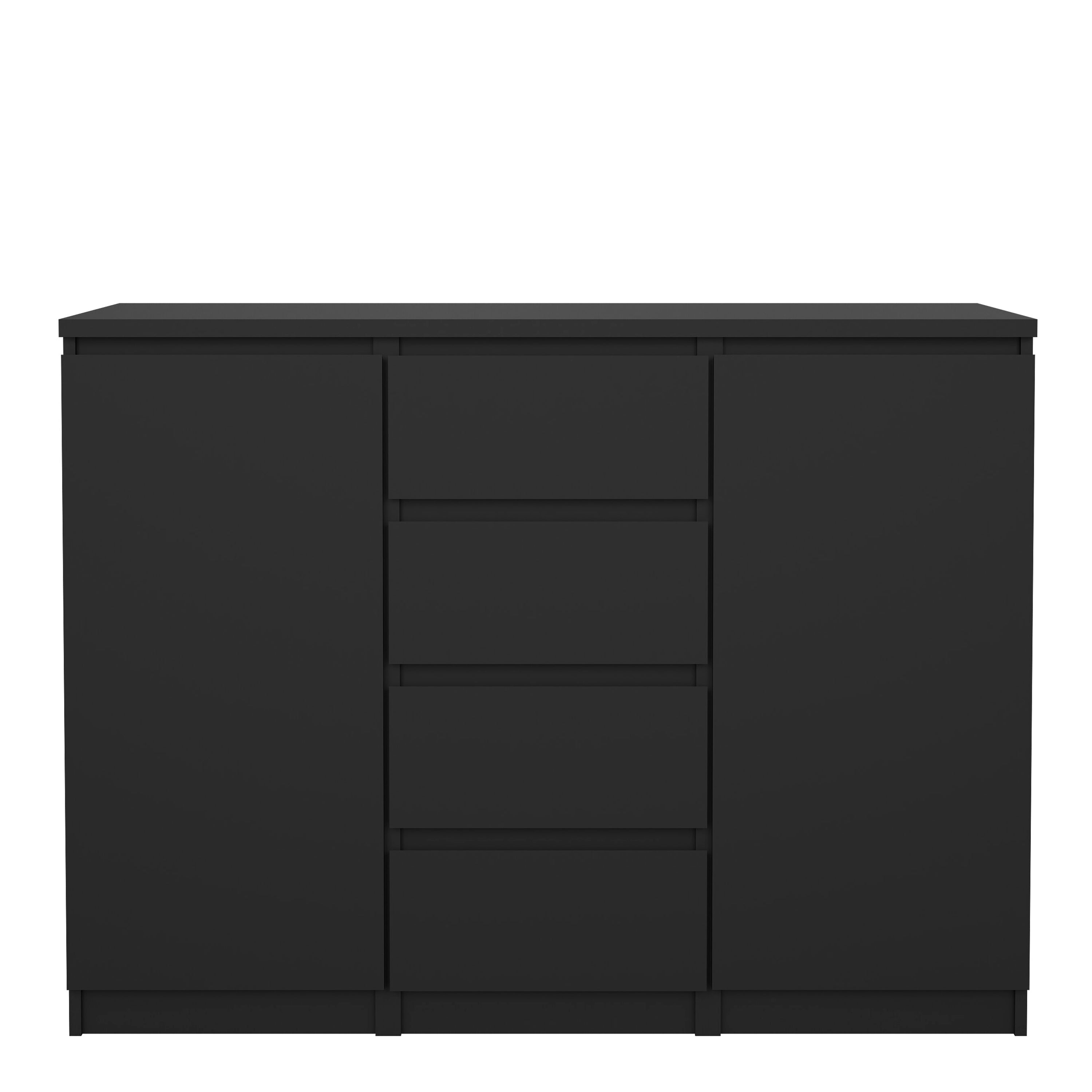 Naia Sideboard 4 Drawers 2 Doors in Black Matt – FTG, view 2