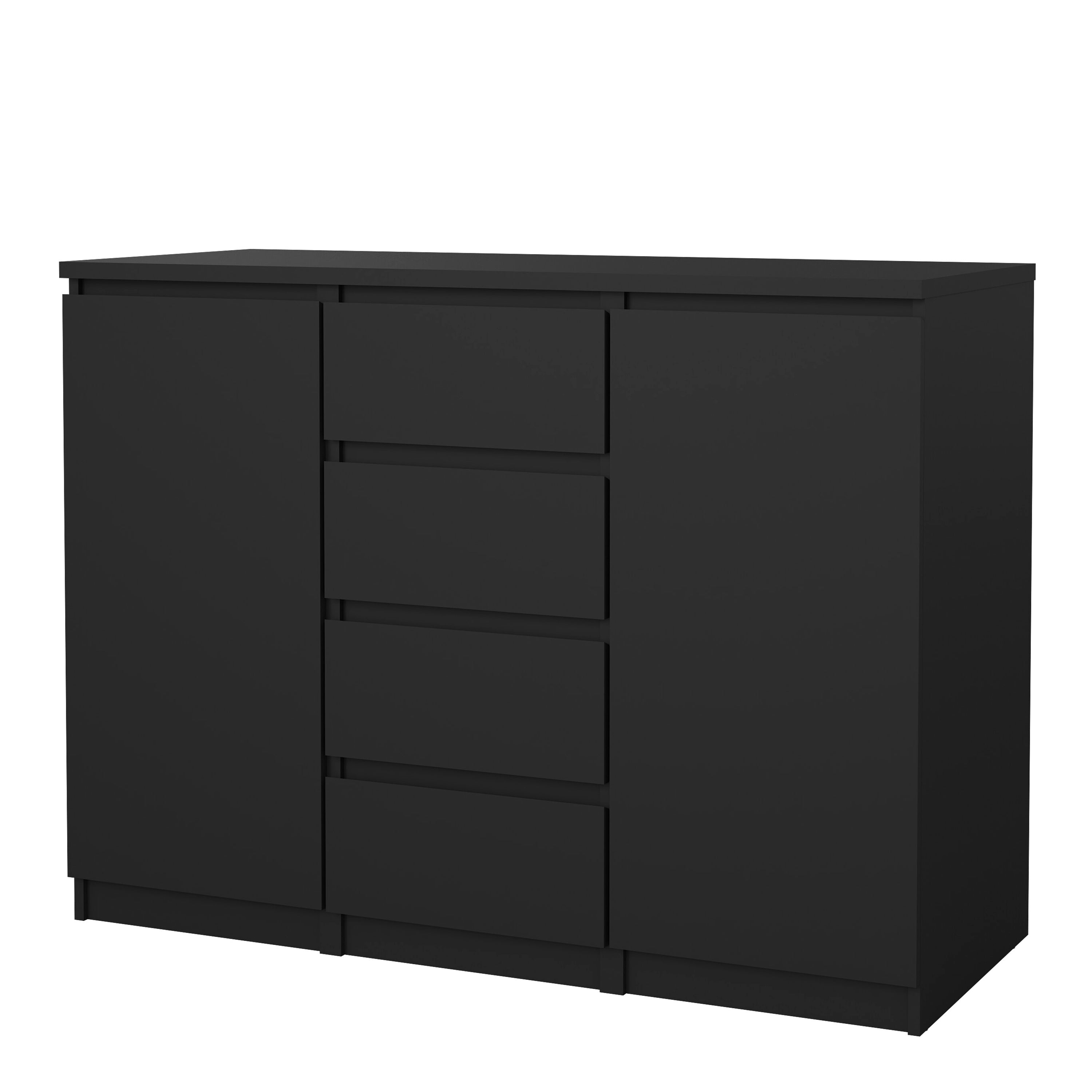 Naia Sideboard 4 Drawers 2 Doors in Black Matt – FTG, view 3