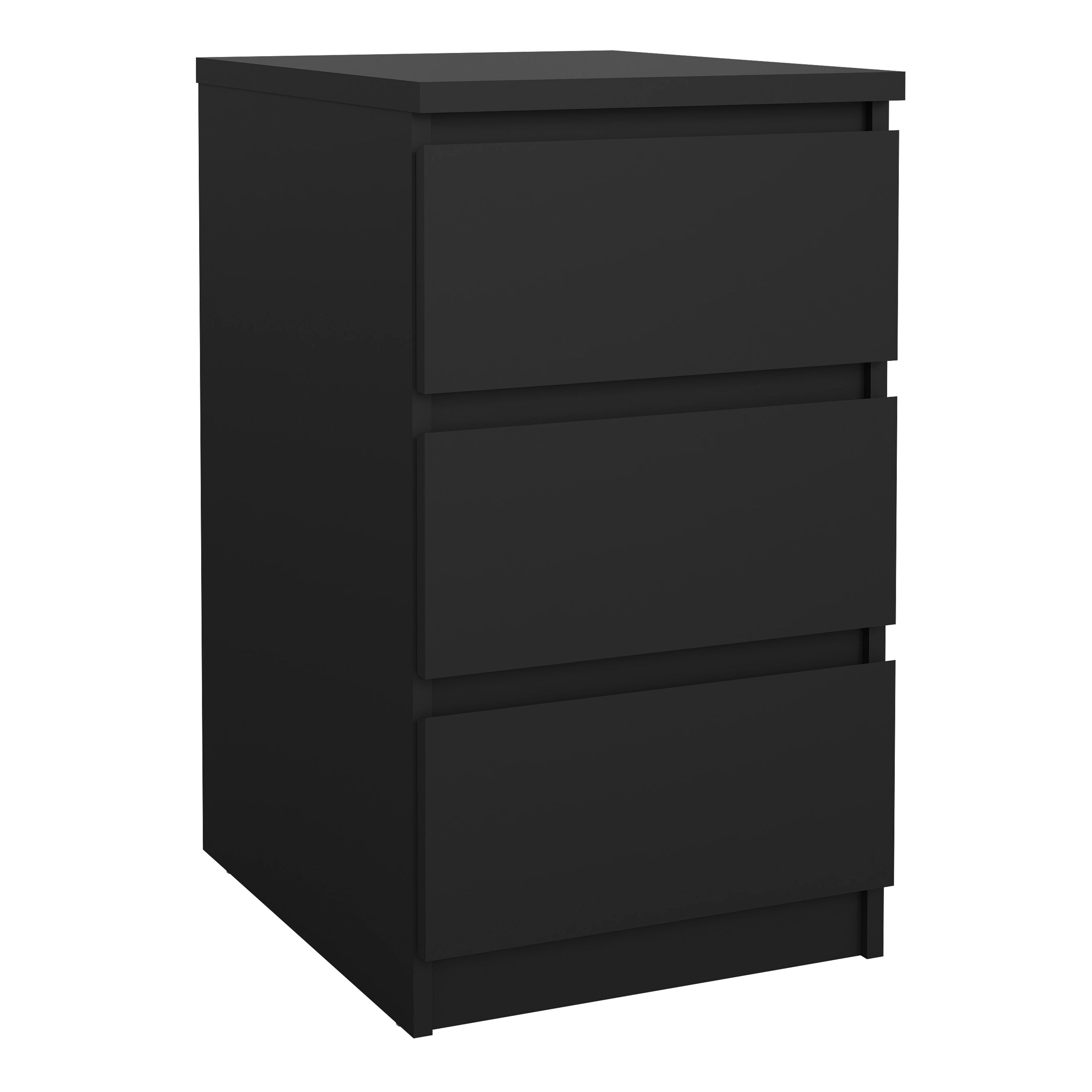 Naia Bedside 3 Drawers in Black Matt – FTG