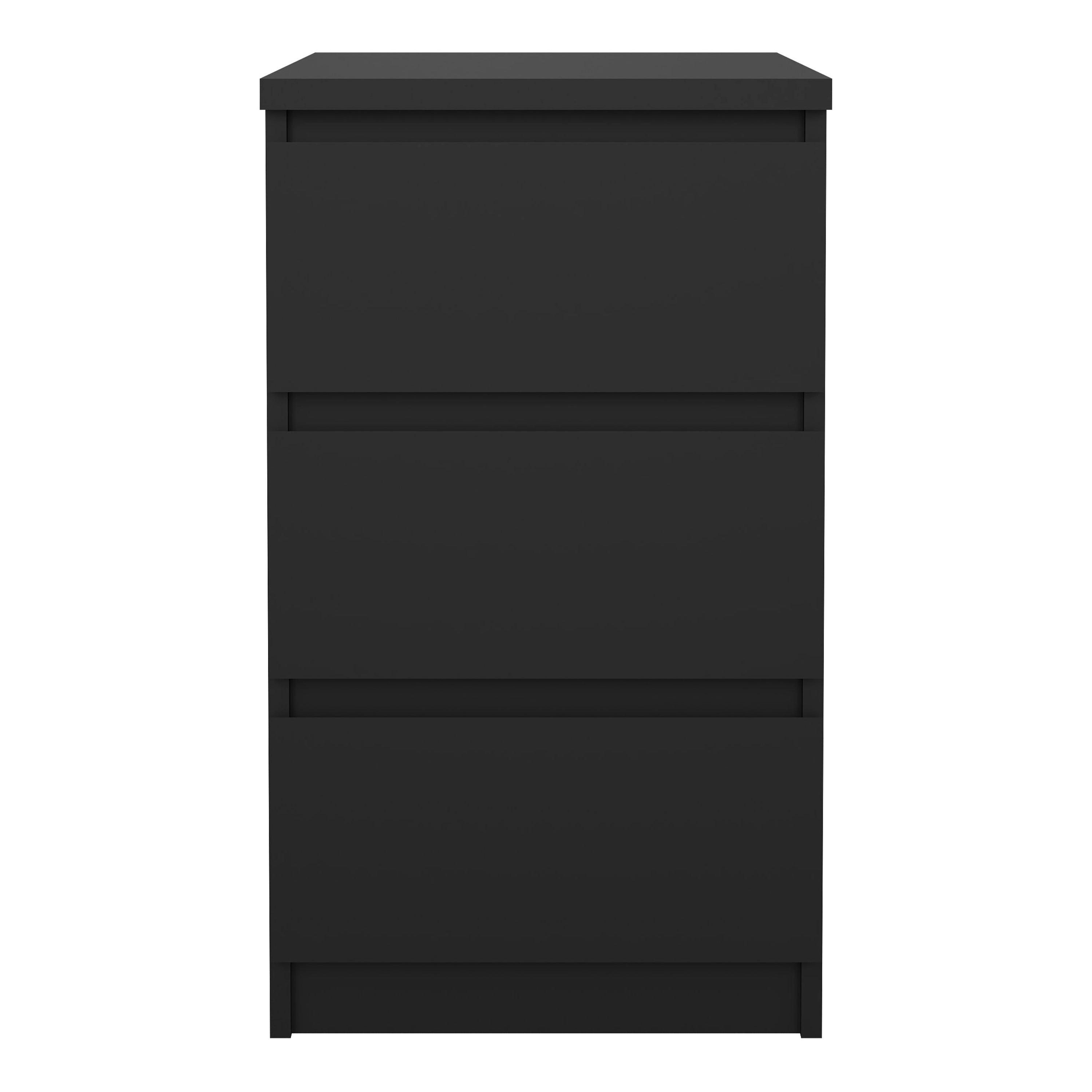 Naia Bedside 3 Drawers in Black Matt – FTG, view 2