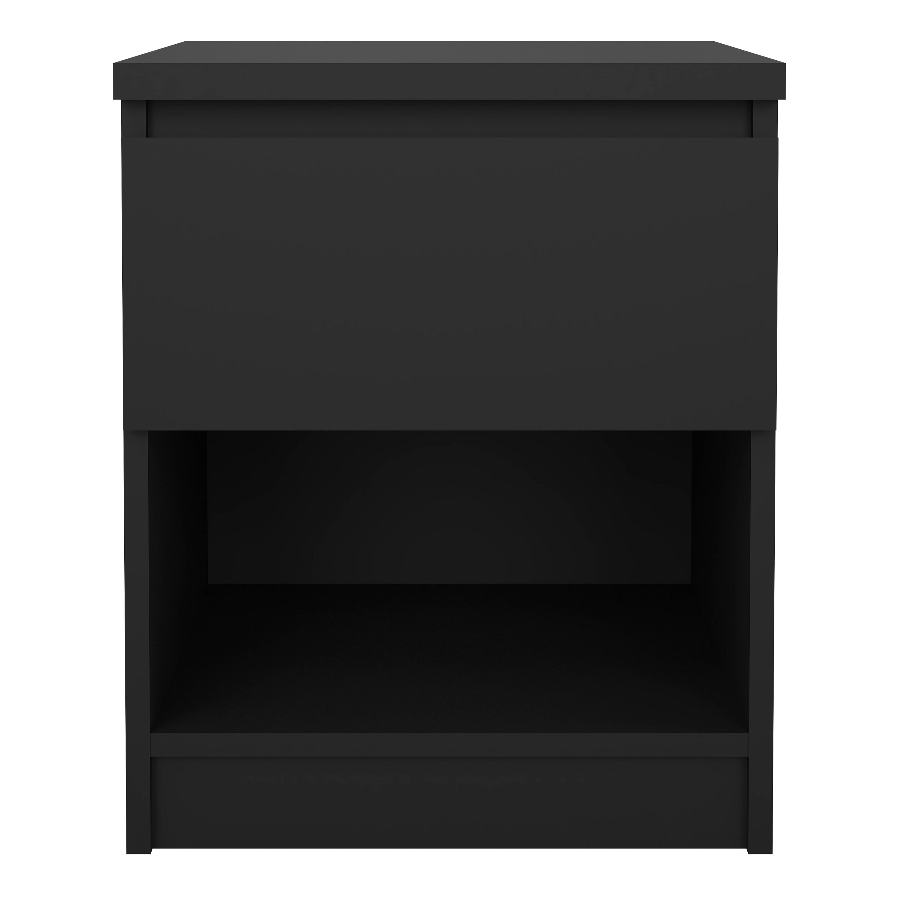 Naia Bedside 1 Drawer 1 Shelf in Black Matt – FTG, view 2