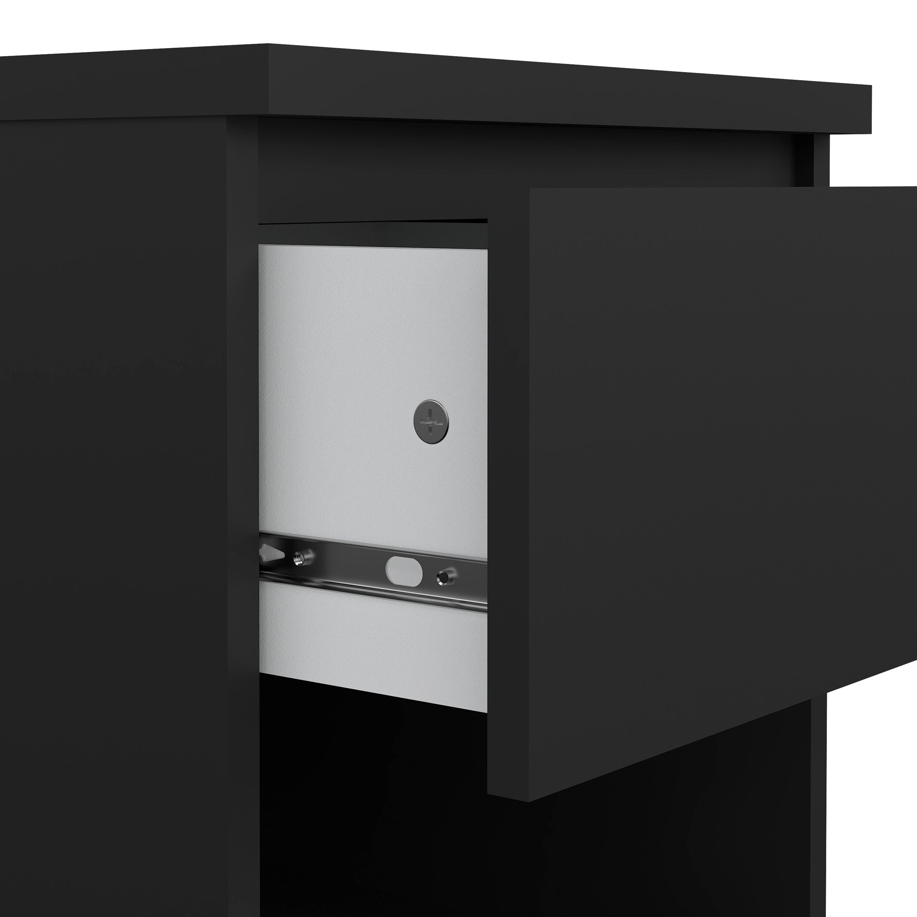 Naia Bedside 1 Drawer 1 Shelf in Black Matt – FTG, view 7