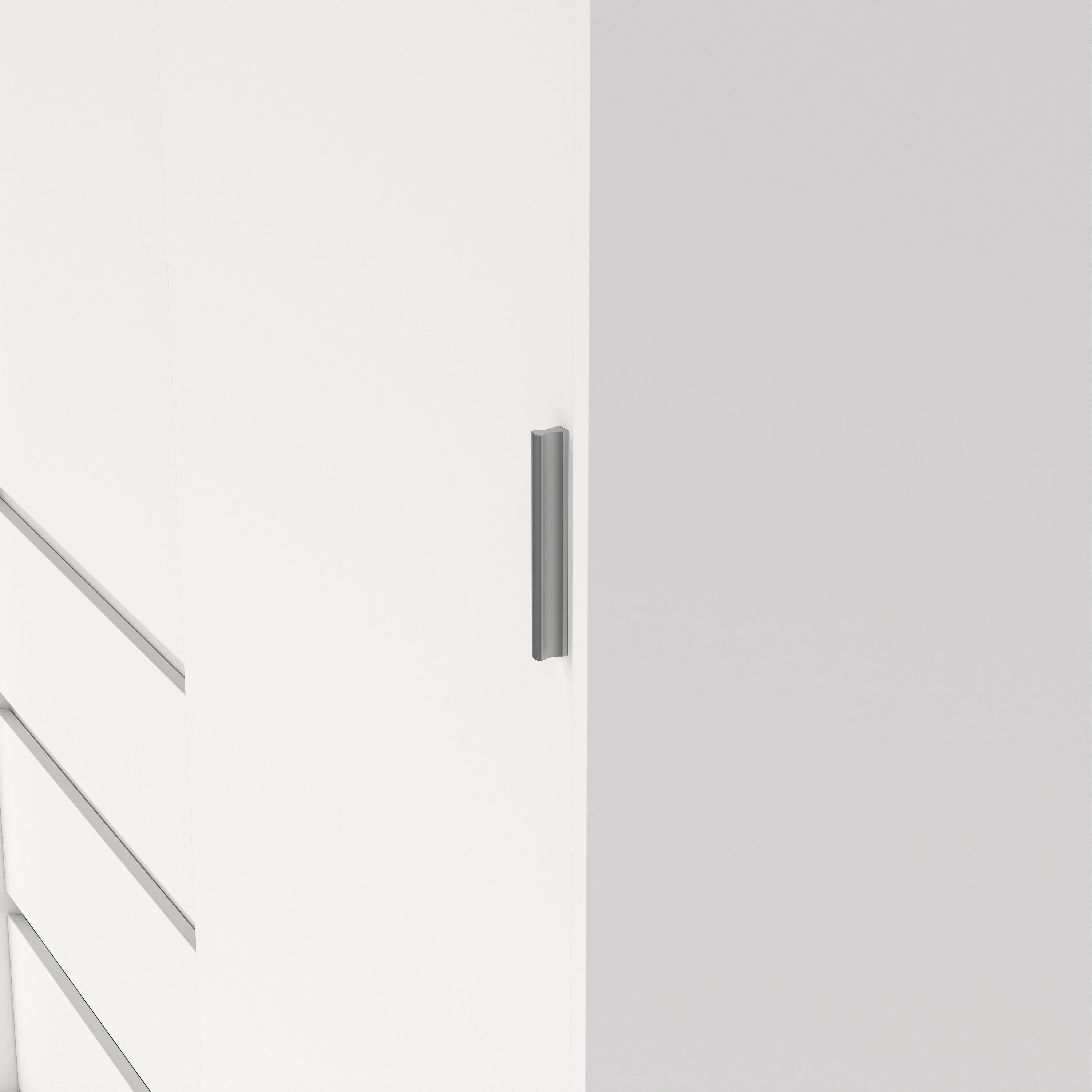 Naia Wardrobe with 1 Sliding Door and 1 Door + 3 Drawers in White – FTG, view 4