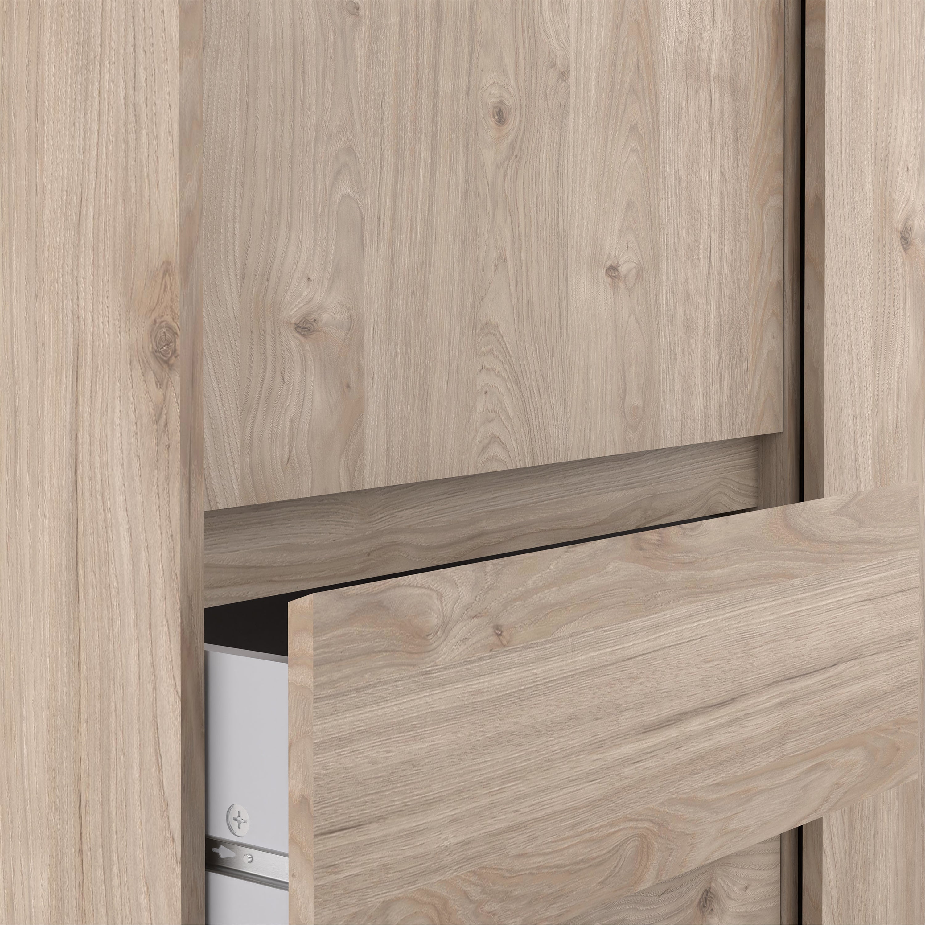Naia Wardrobe with 1 Sliding Door 1 Door 3 Drawers in Jackson Hickory Oak – FTG, view 7
