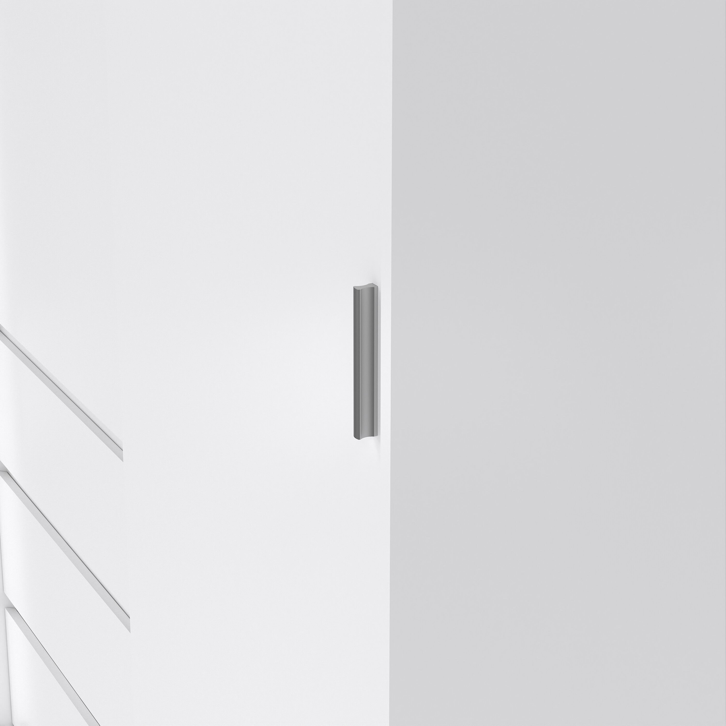 Naia Wardrobe with 1 Sliding Door 1 Door 3 Drawers in White High Gloss – FTG, view 8