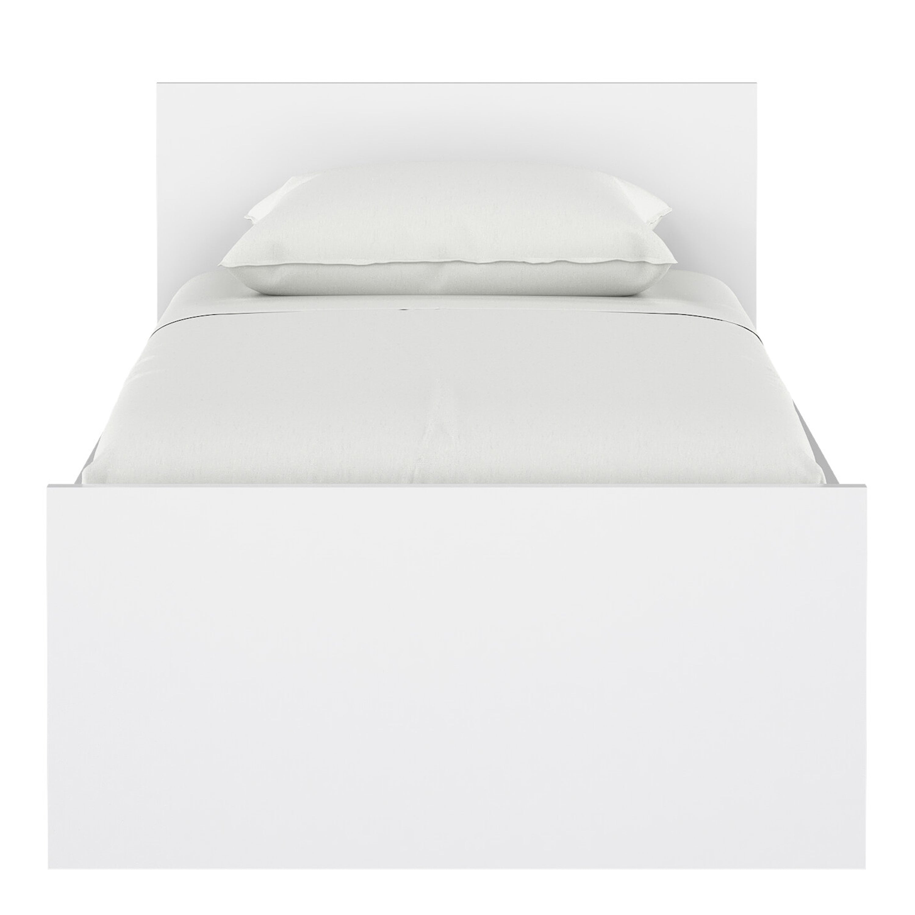 Naia Single Bed 3ft (90 x 190) in White High Gloss – FTG, view 2