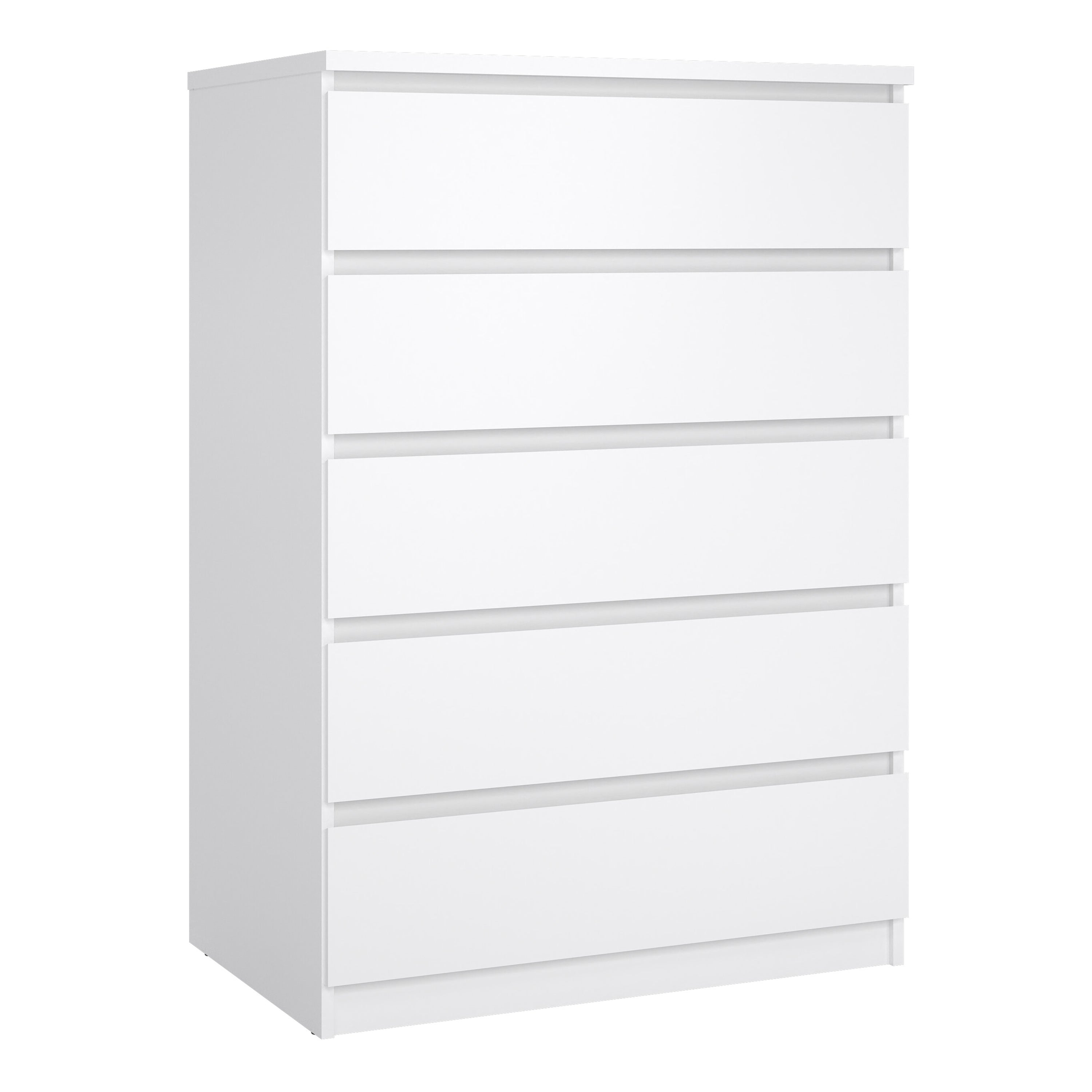 Naia Chest of 5 Drawers in White High Gloss – FTG