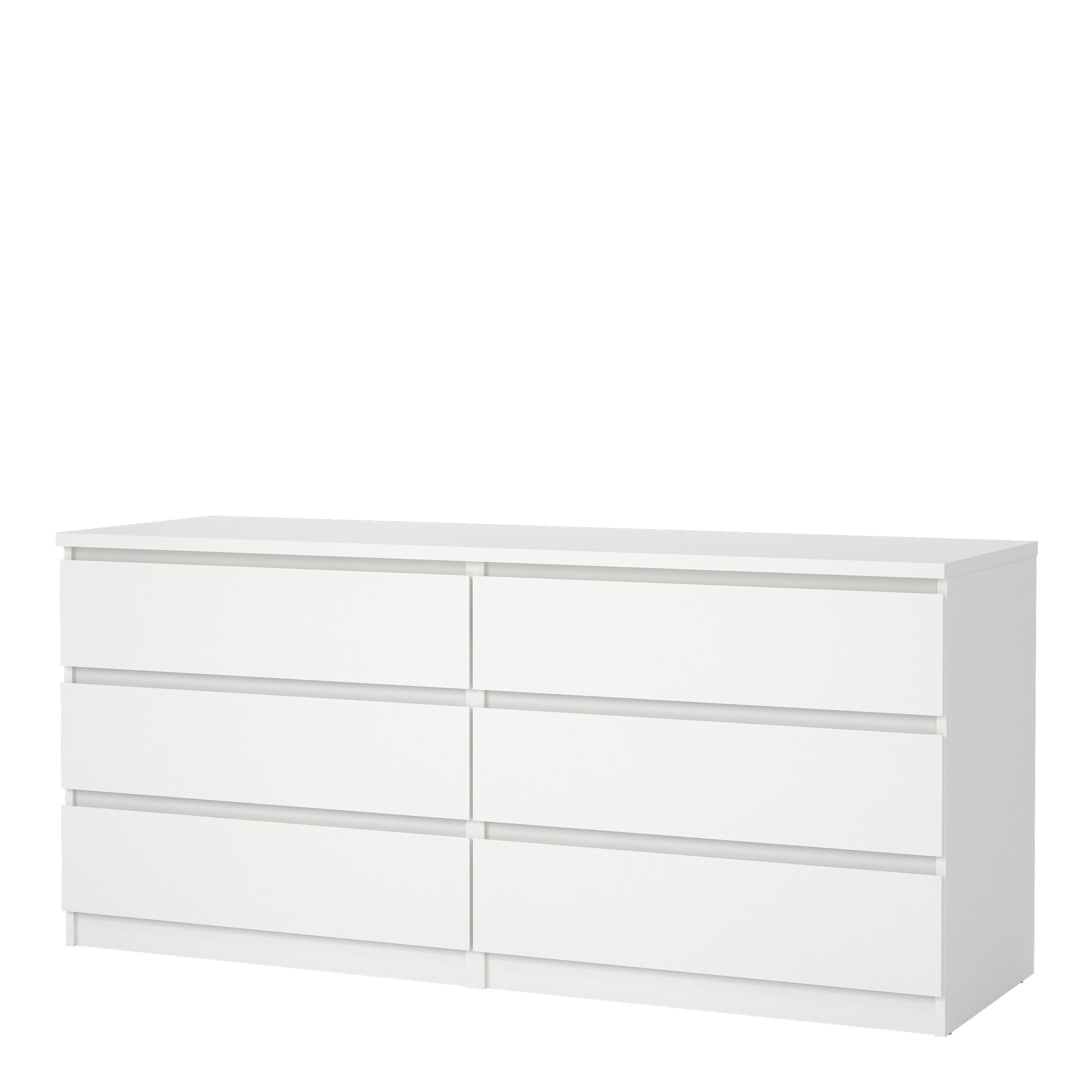 Naia Wide Chest of 6 Drawers (3+3) in White – FTG, view 3