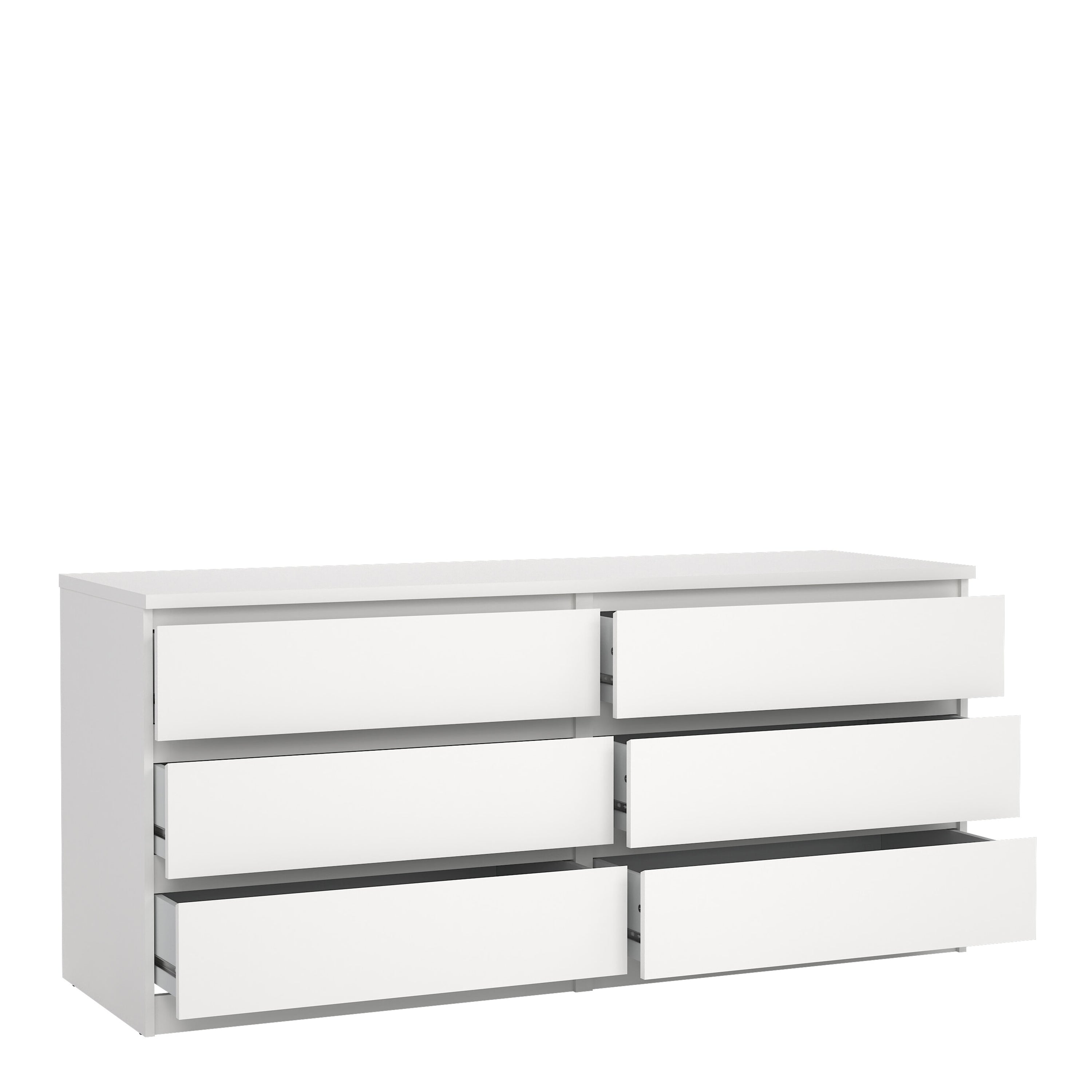 Naia Wide Chest of 6 Drawers (3+3) in White – FTG, view 4