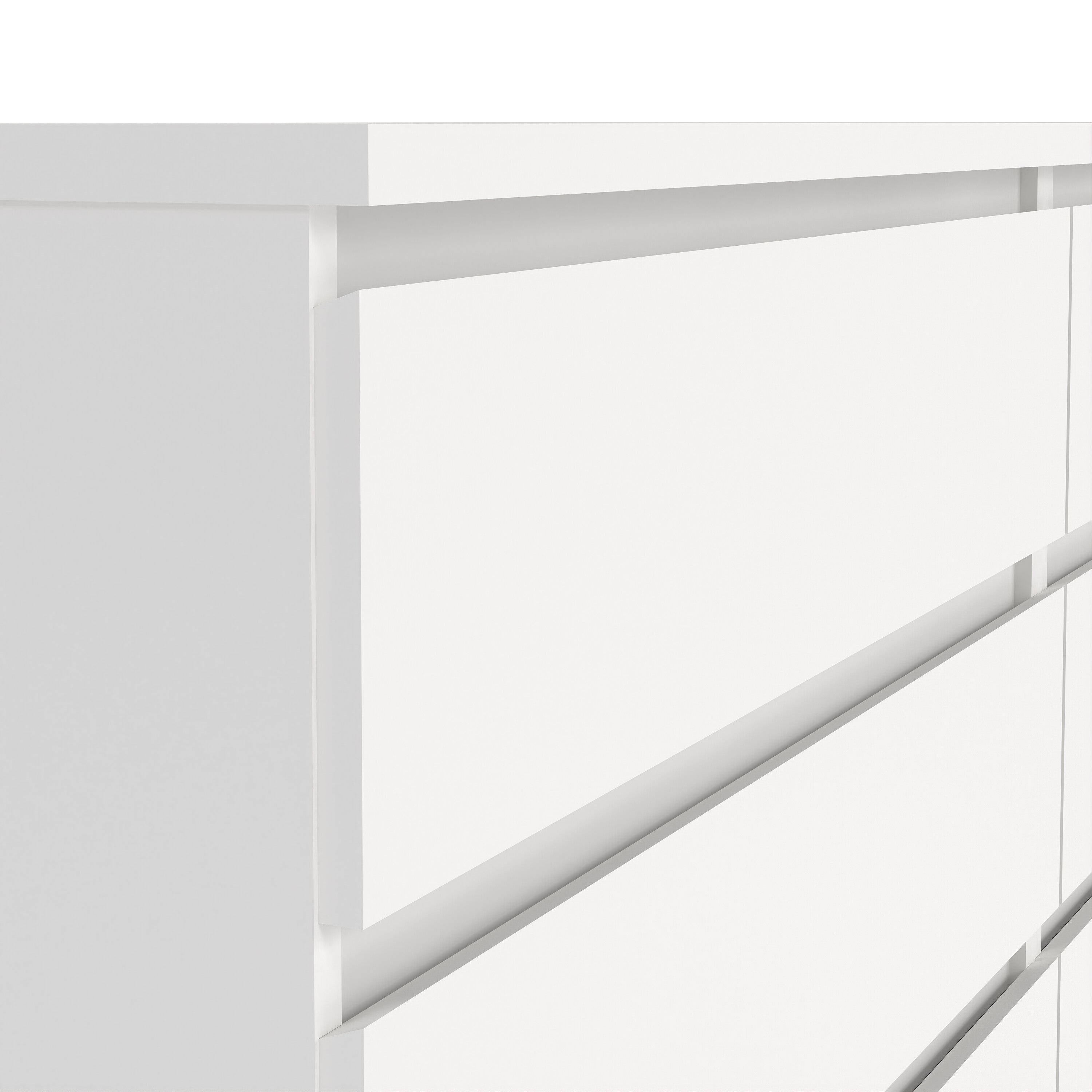 Naia Wide Chest of 6 Drawers (3+3) in White – FTG, view 7