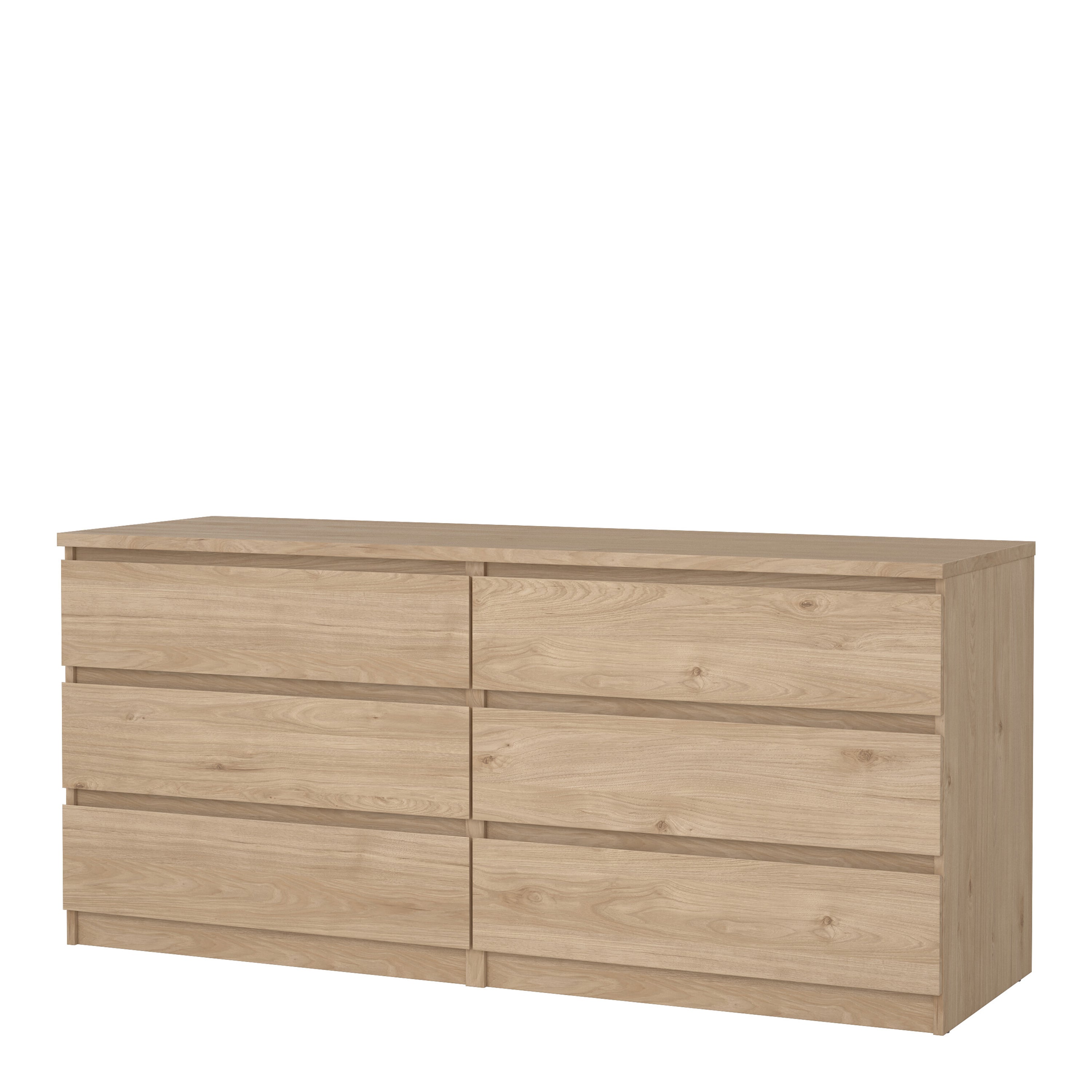 Naia Wide Chest of 6 Drawers (3+3) in Jackson Hickory Oak – FTG, view 3