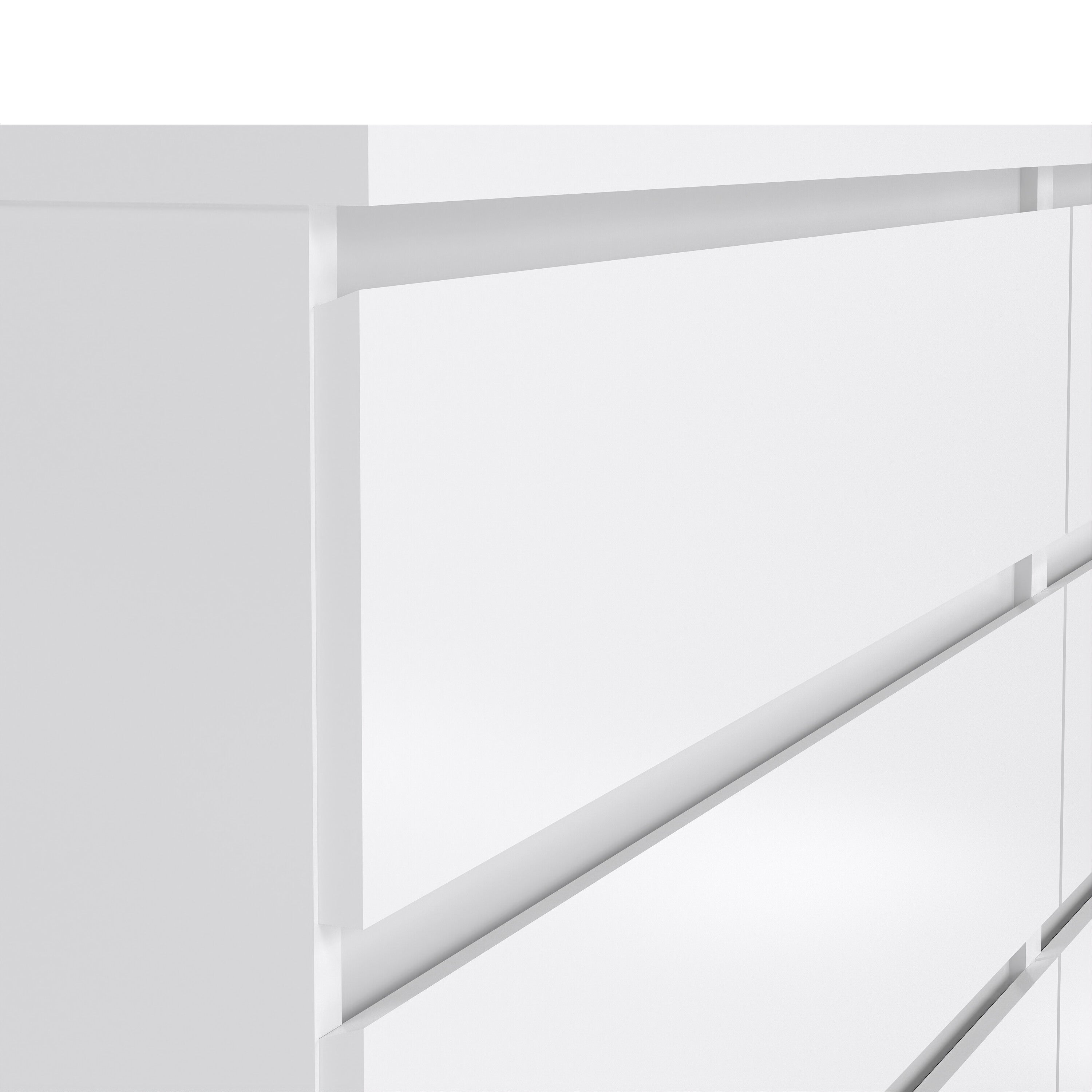 Naia Wide Chest of 6 Drawers (3+3) in White High Gloss – FTG, view 6