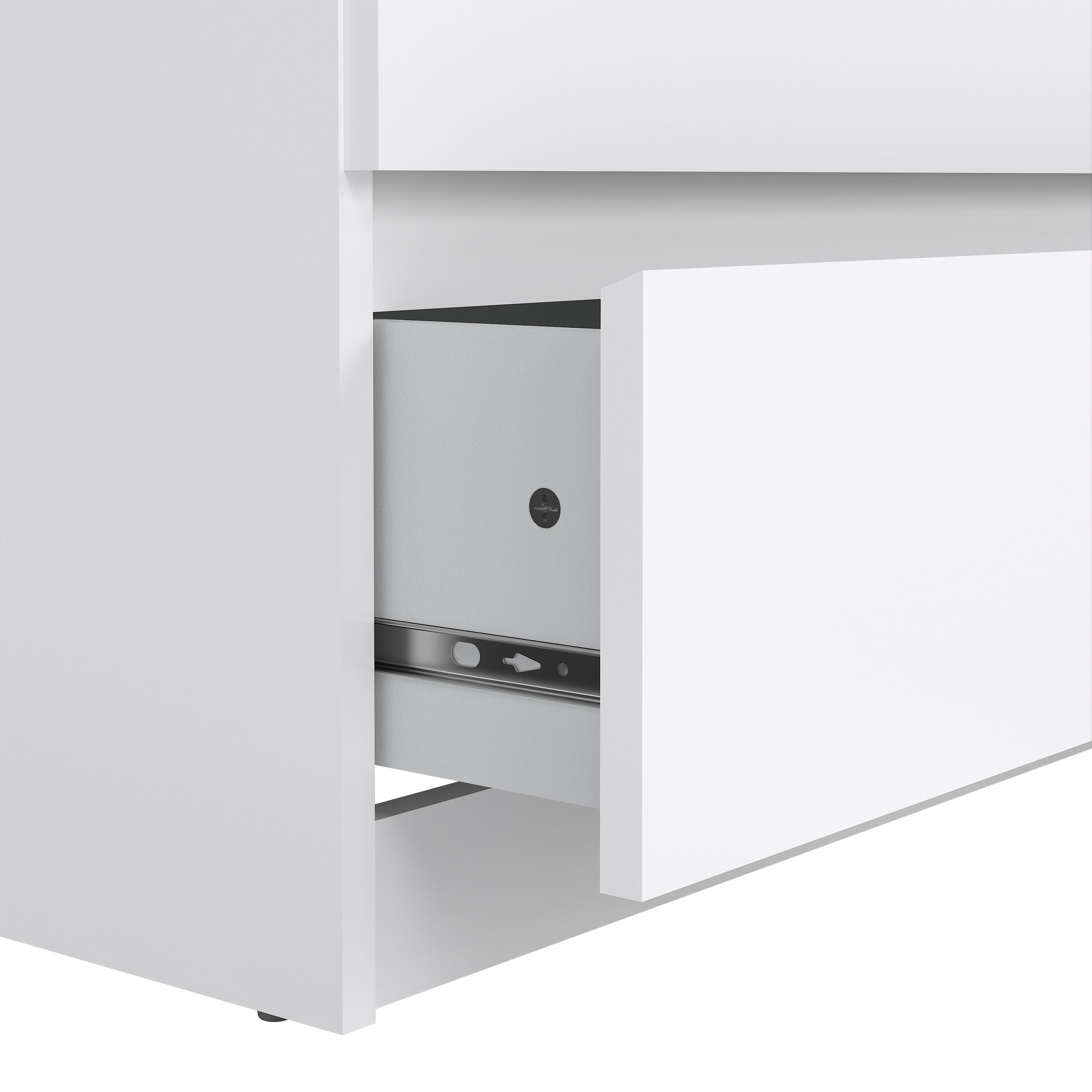 Naia Wide Chest of 6 Drawers (3+3) in White High Gloss – FTG, view 7