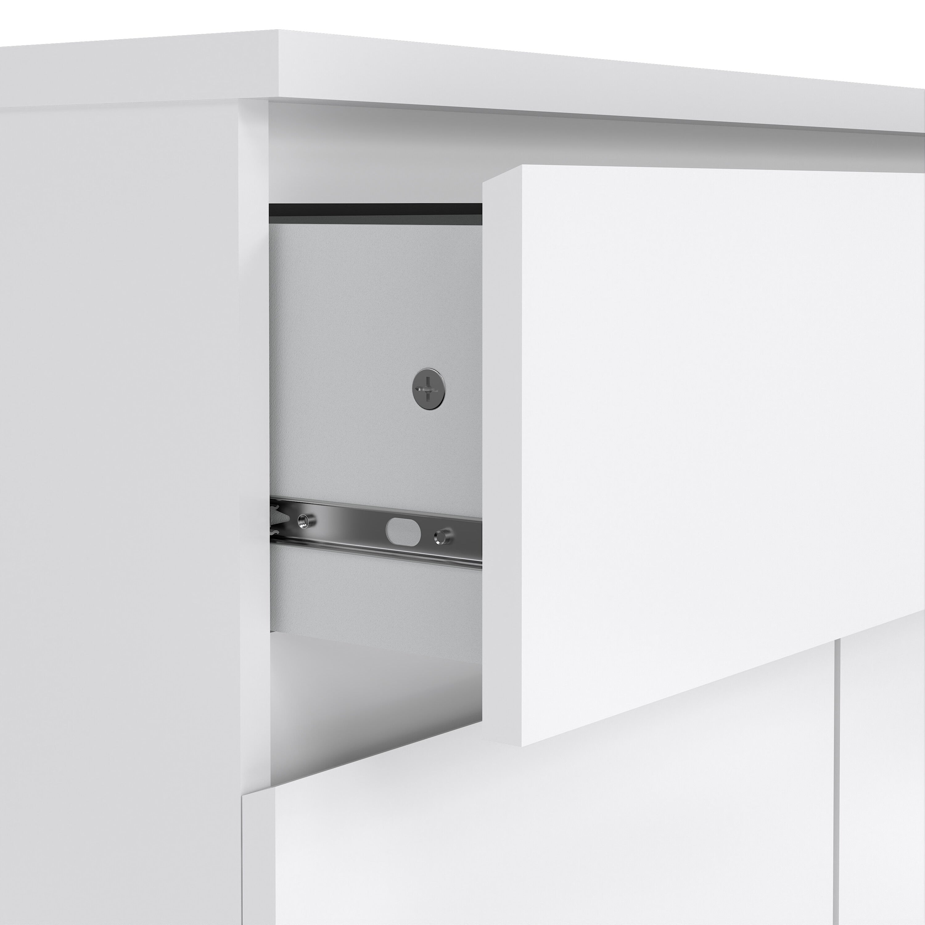 Naia Sideboard 1 Drawer 2 Doors in White High Gloss – FTG, view 7