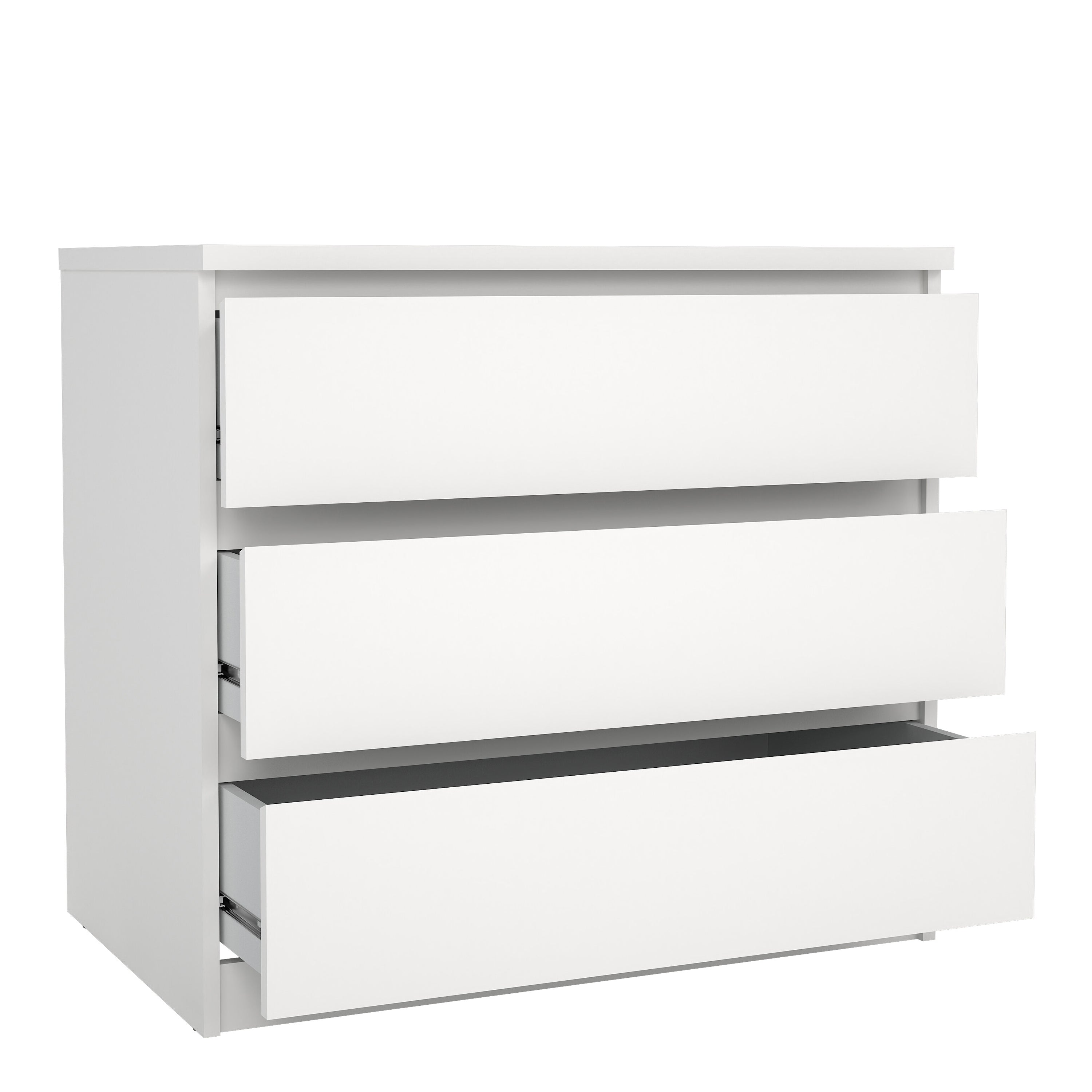 Naia Chest of 3 Drawers in White – FTG, view 4