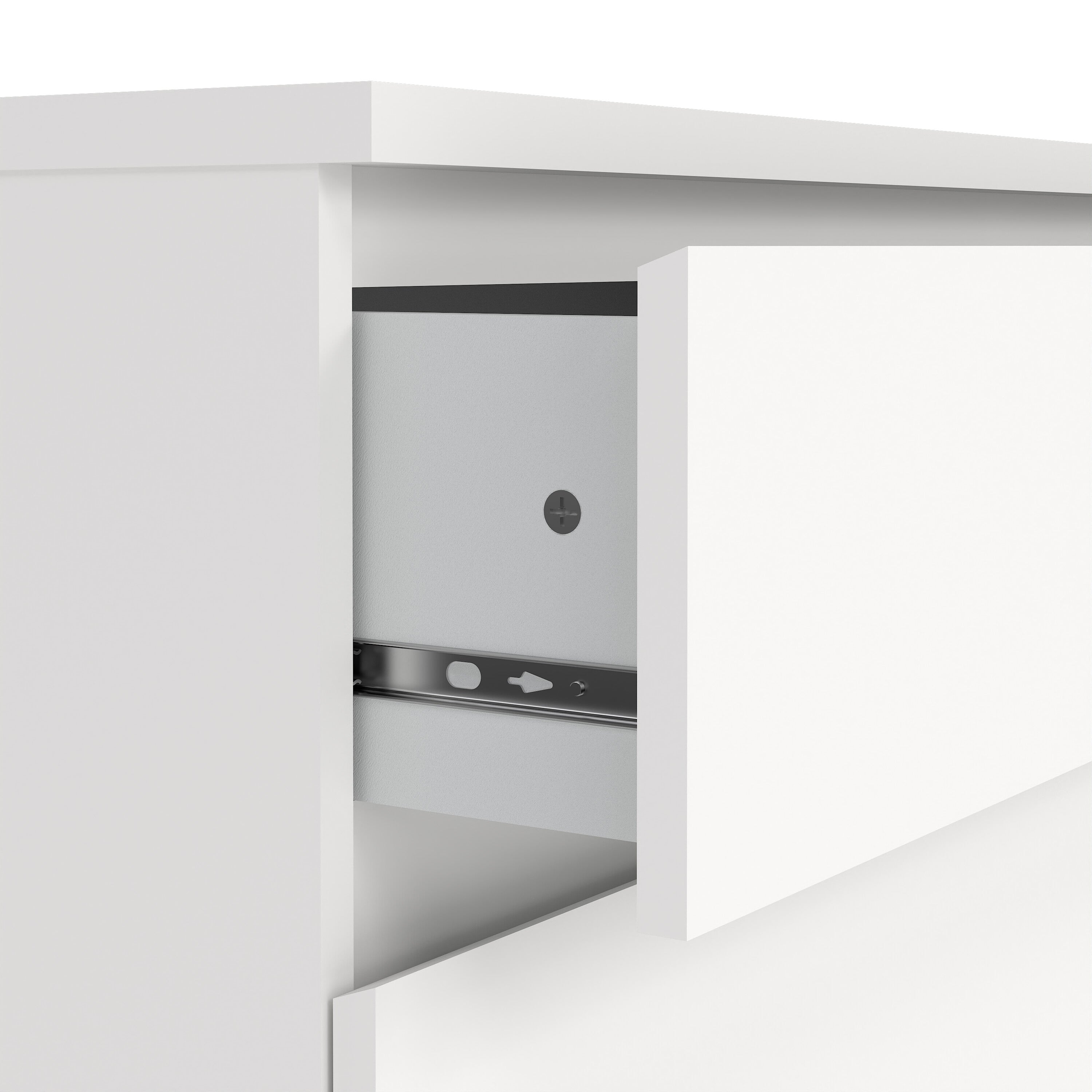 Naia Chest of 3 Drawers in White – FTG, view 6