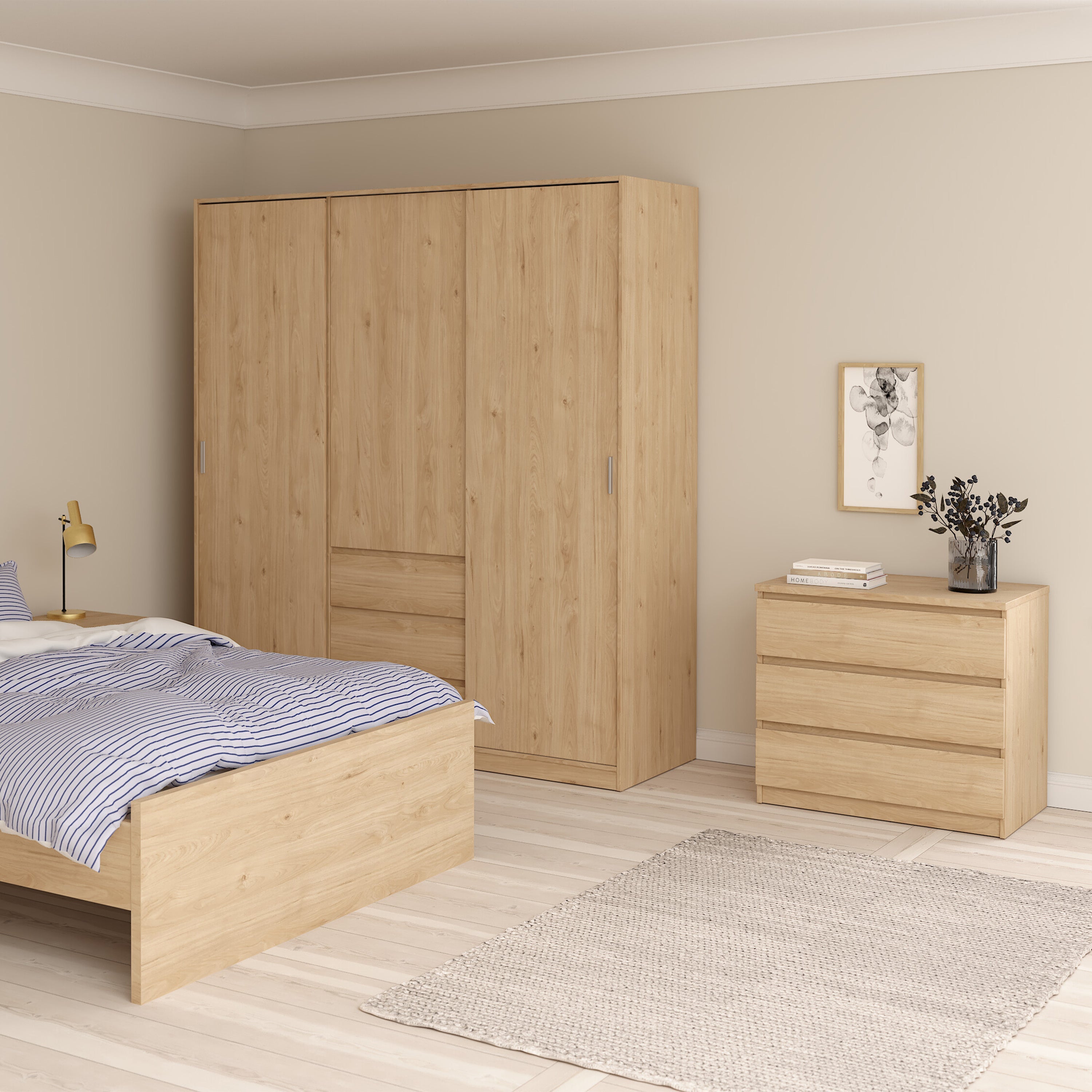 Naia Chest of 3 Drawers in Jackson Hickory Oak – FTG, view 5