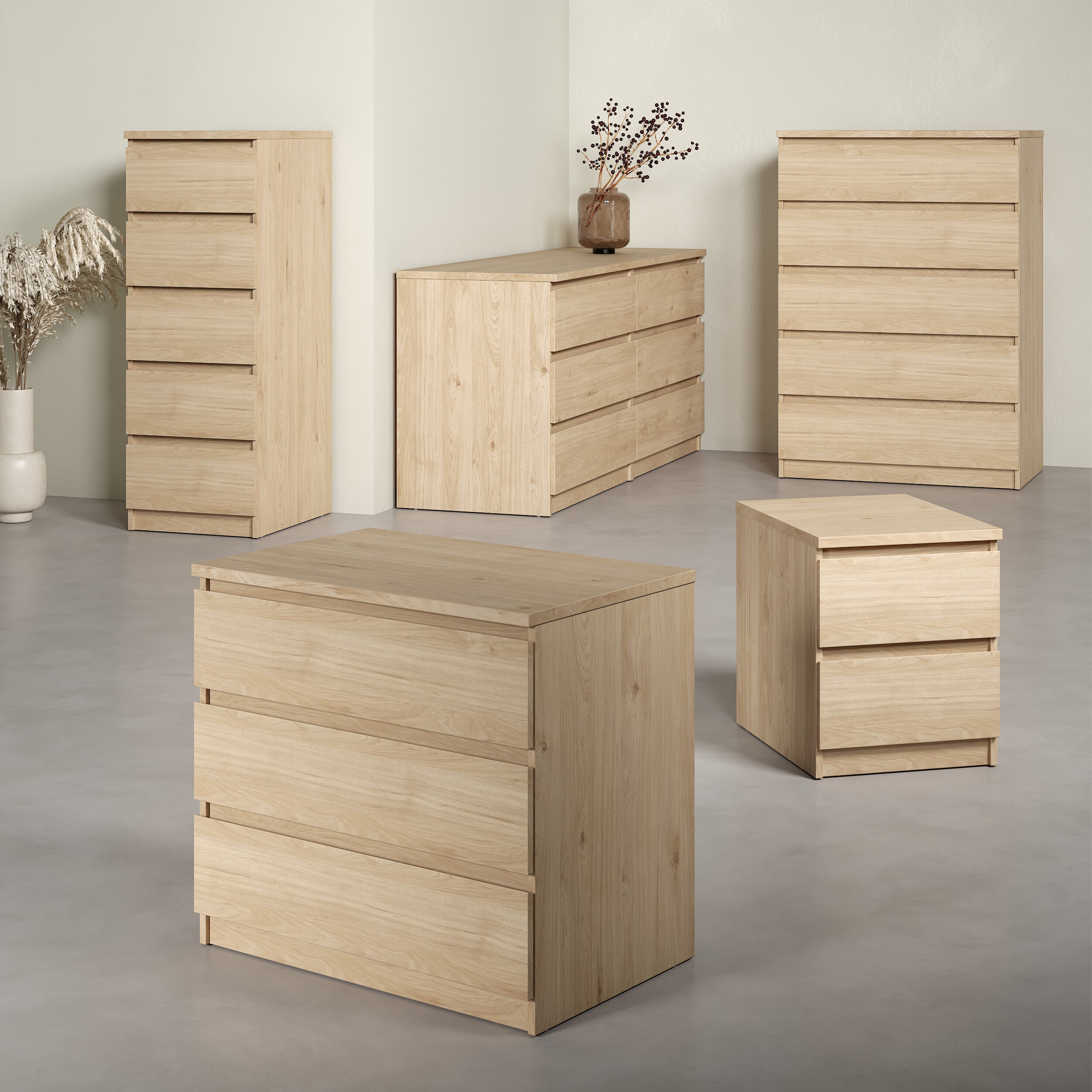 Naia Chest of 3 Drawers in Jackson Hickory Oak – FTG, view 7