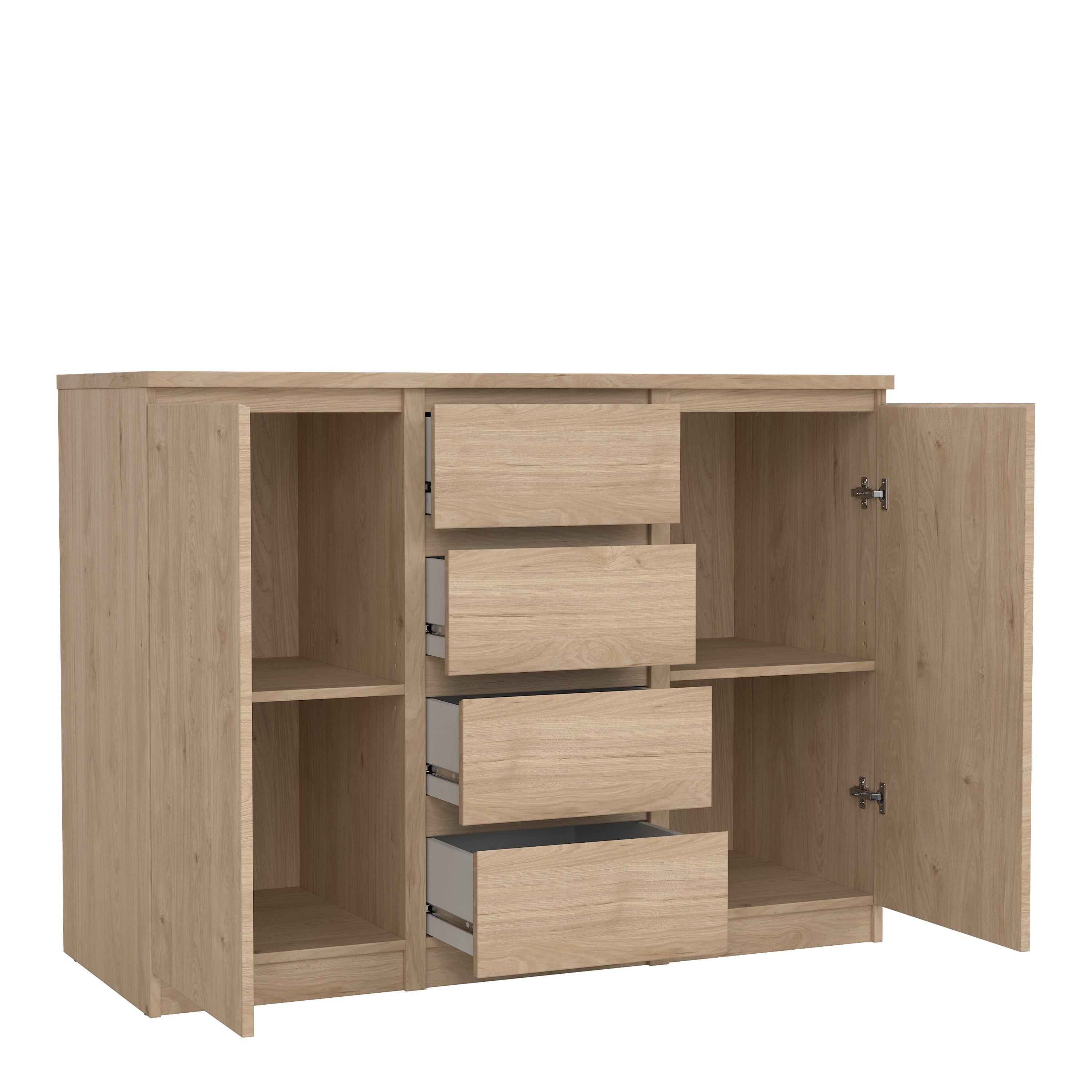 Naia Sideboard 4 Drawers 2 Doors in Jackson Hickory Oak – FTG, view 4