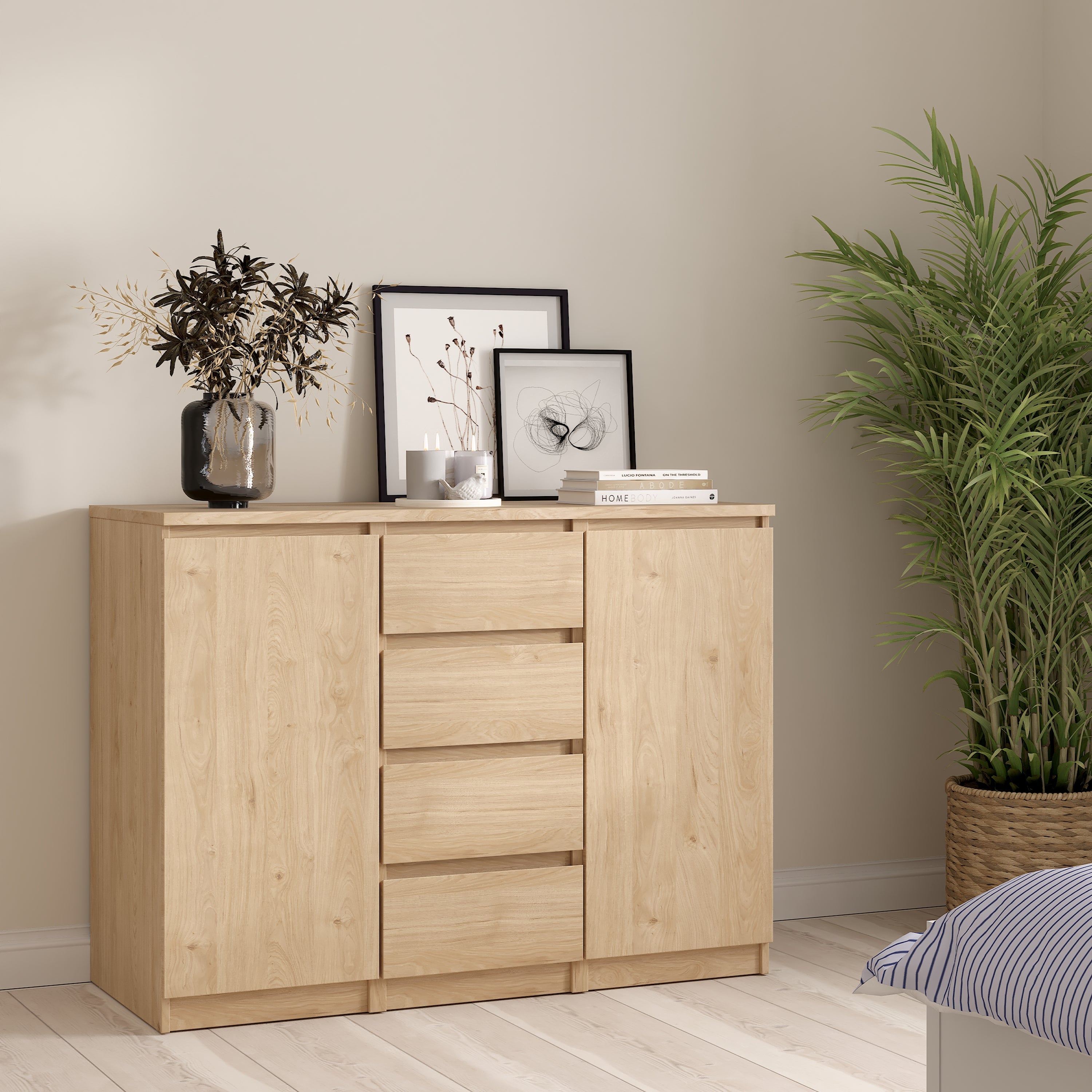 Naia Sideboard 4 Drawers 2 Doors in Jackson Hickory Oak – FTG, view 5