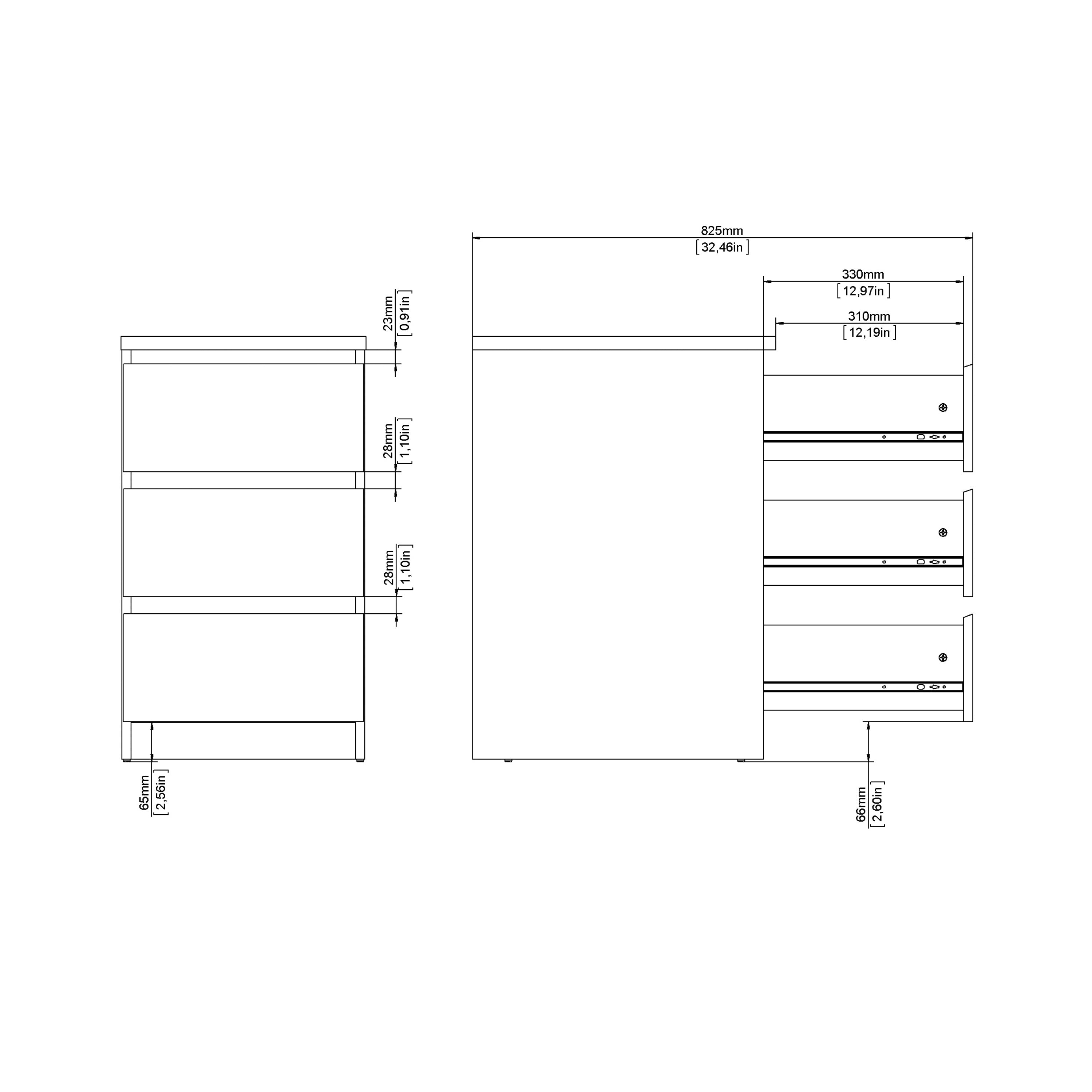 Naia Bedside 3 Drawers in Jackson Hickory Oak – FTG, view 9