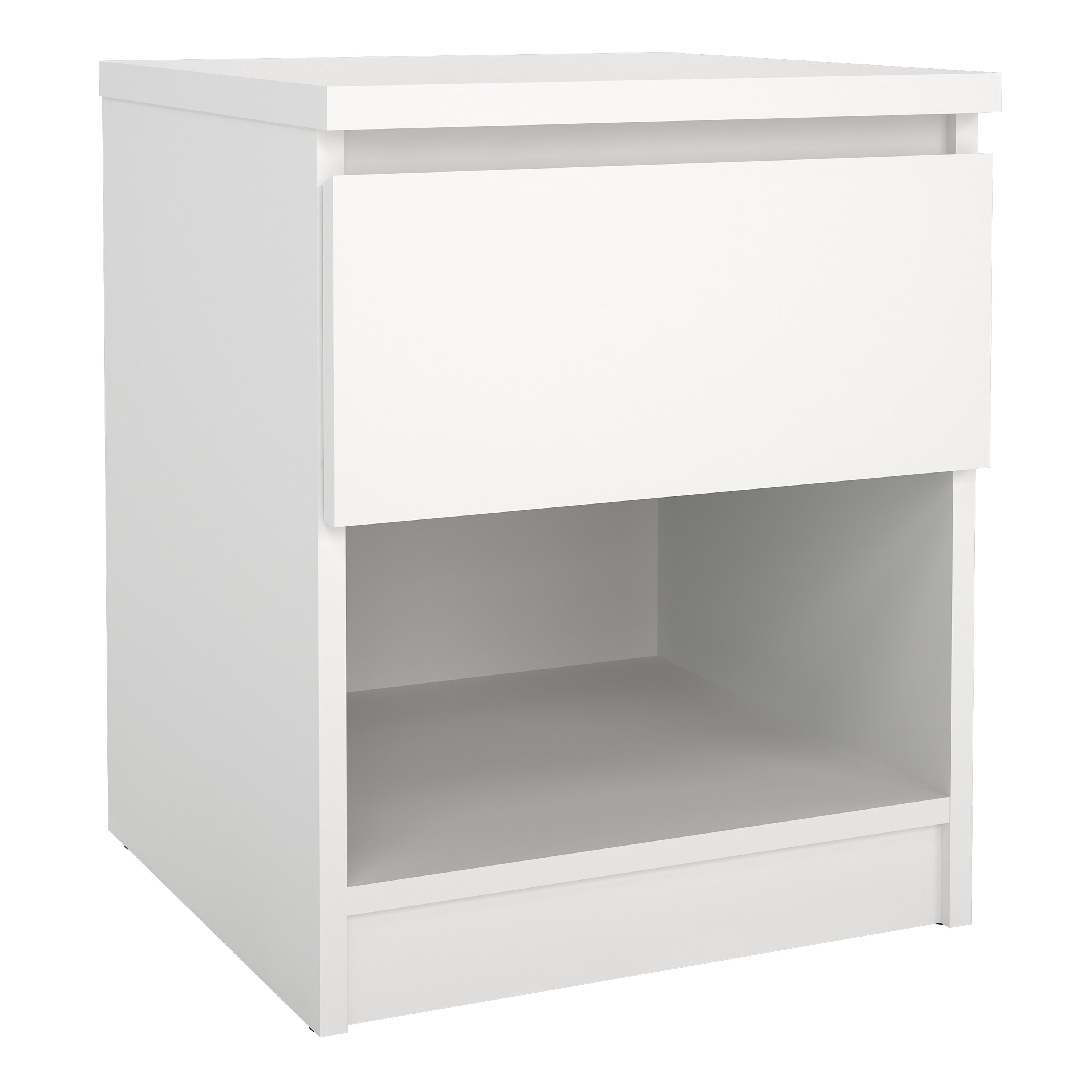 Naia Bedside 1 Drawer 1 Shelf in White – FTG, view 6