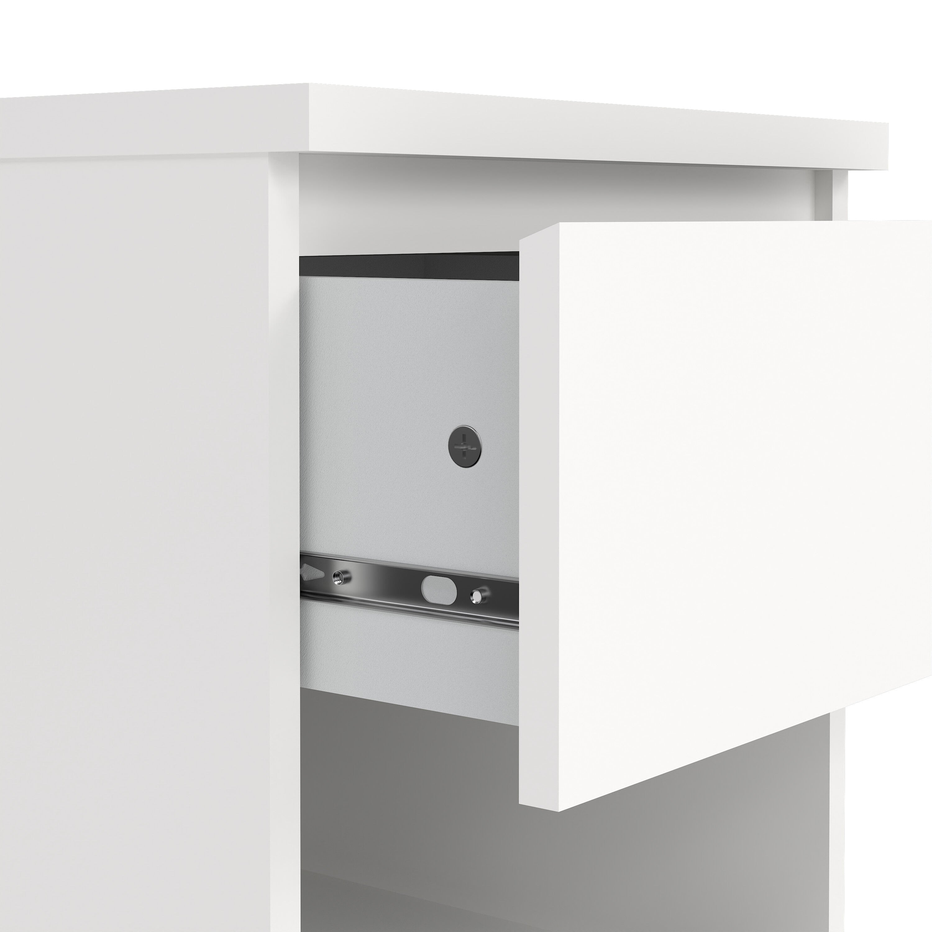 Naia Bedside 1 Drawer 1 Shelf in White – FTG
