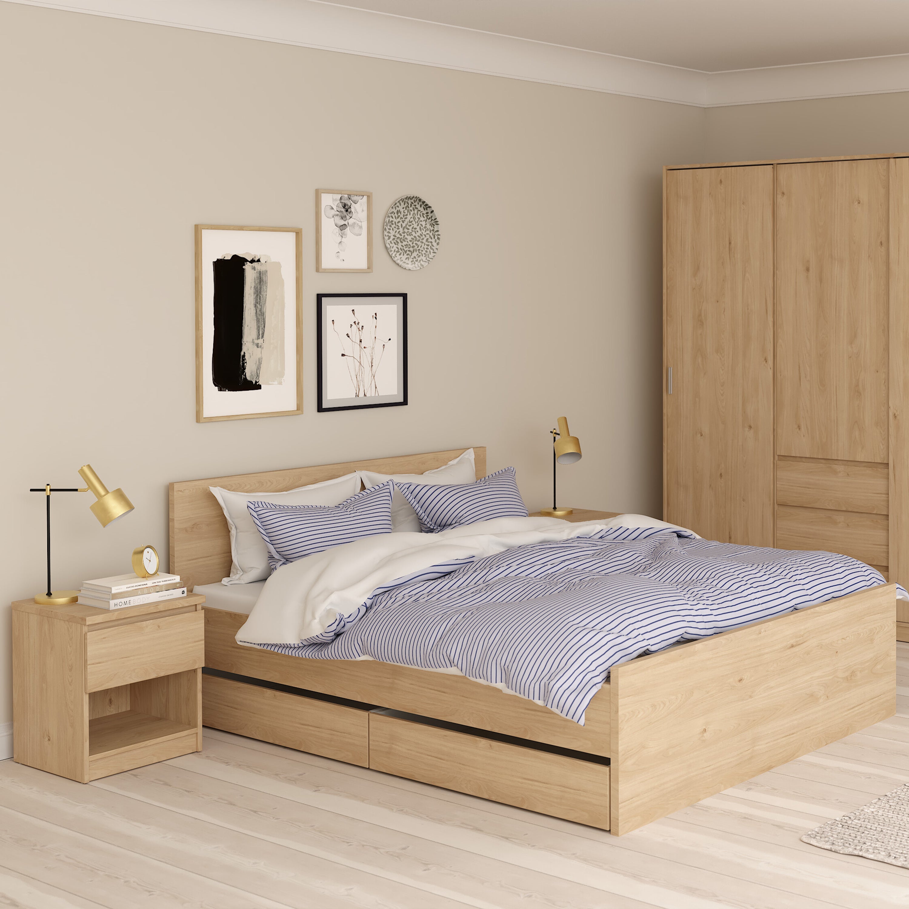 Naia Bedside 1 Drawer 1 Shelf in Jackson Hickory Oak – FTG, view 5