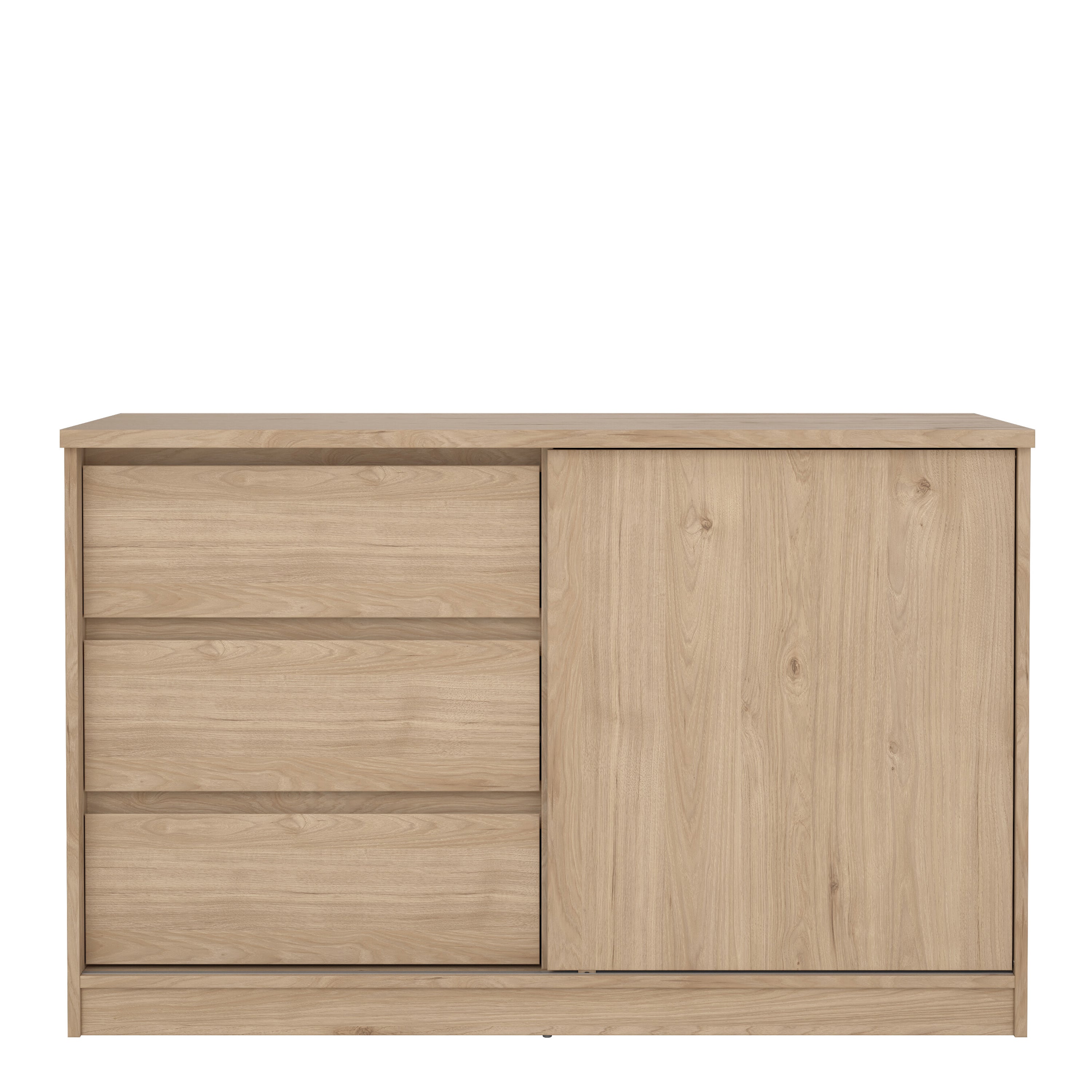 Naia Storage Unit with 1 Sliding Door and 3 Drawers in Jackson Hickory Oak – FTG, view 2