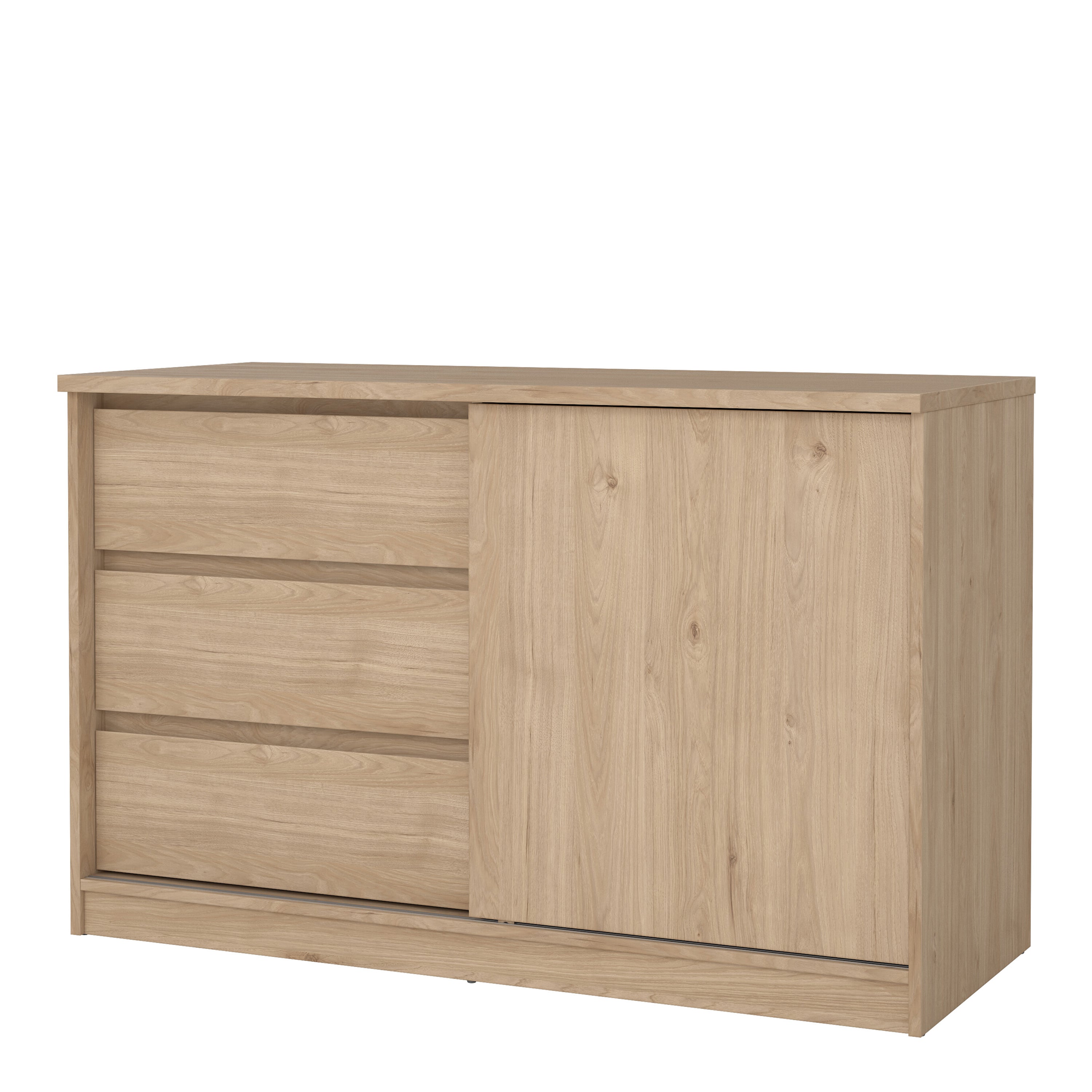 Naia Storage Unit with 1 Sliding Door and 3 Drawers in Jackson Hickory Oak – FTG, view 3