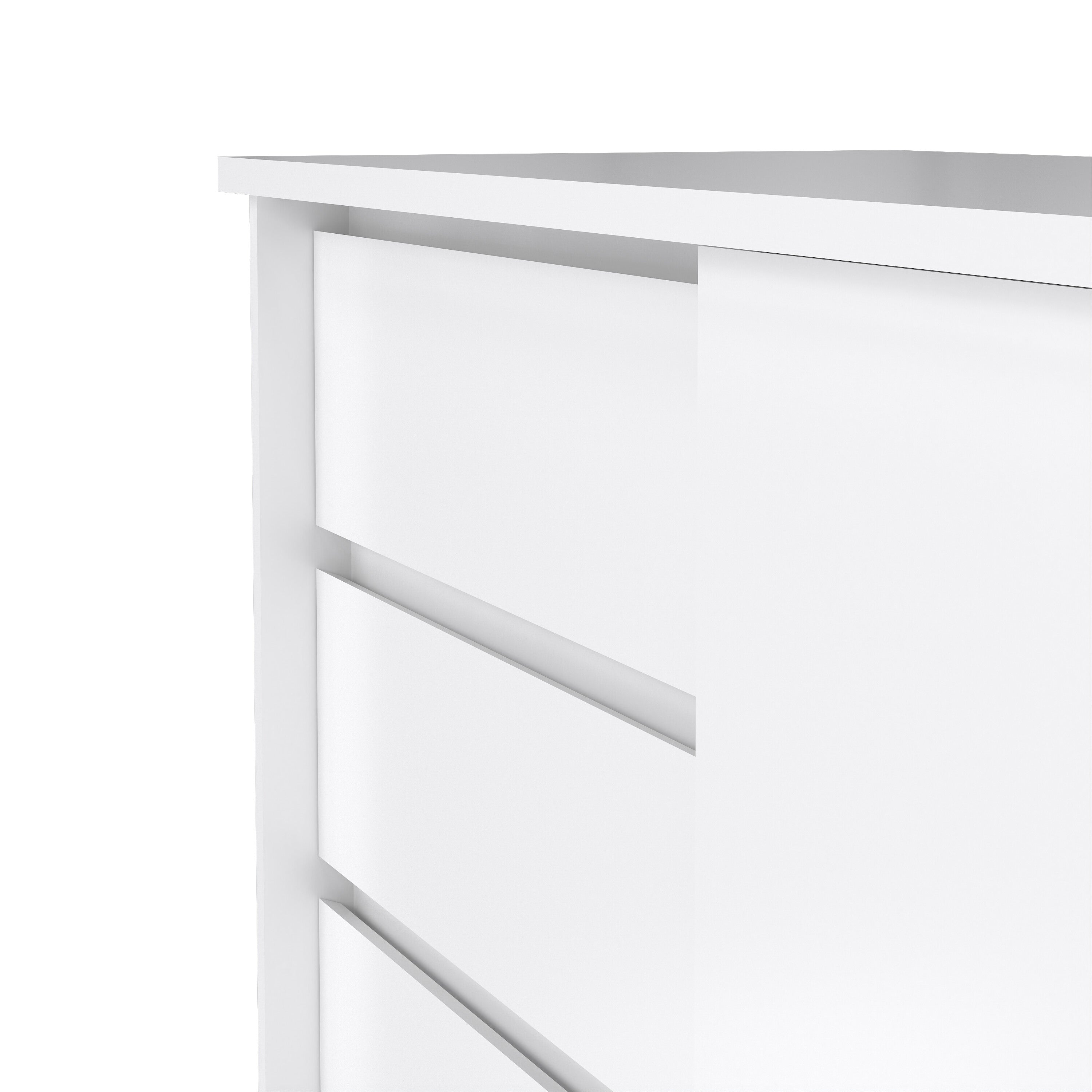 Naia Storage Unit with 1 Sliding Door and 3 Drawers in White High Gloss – FTG, view 7