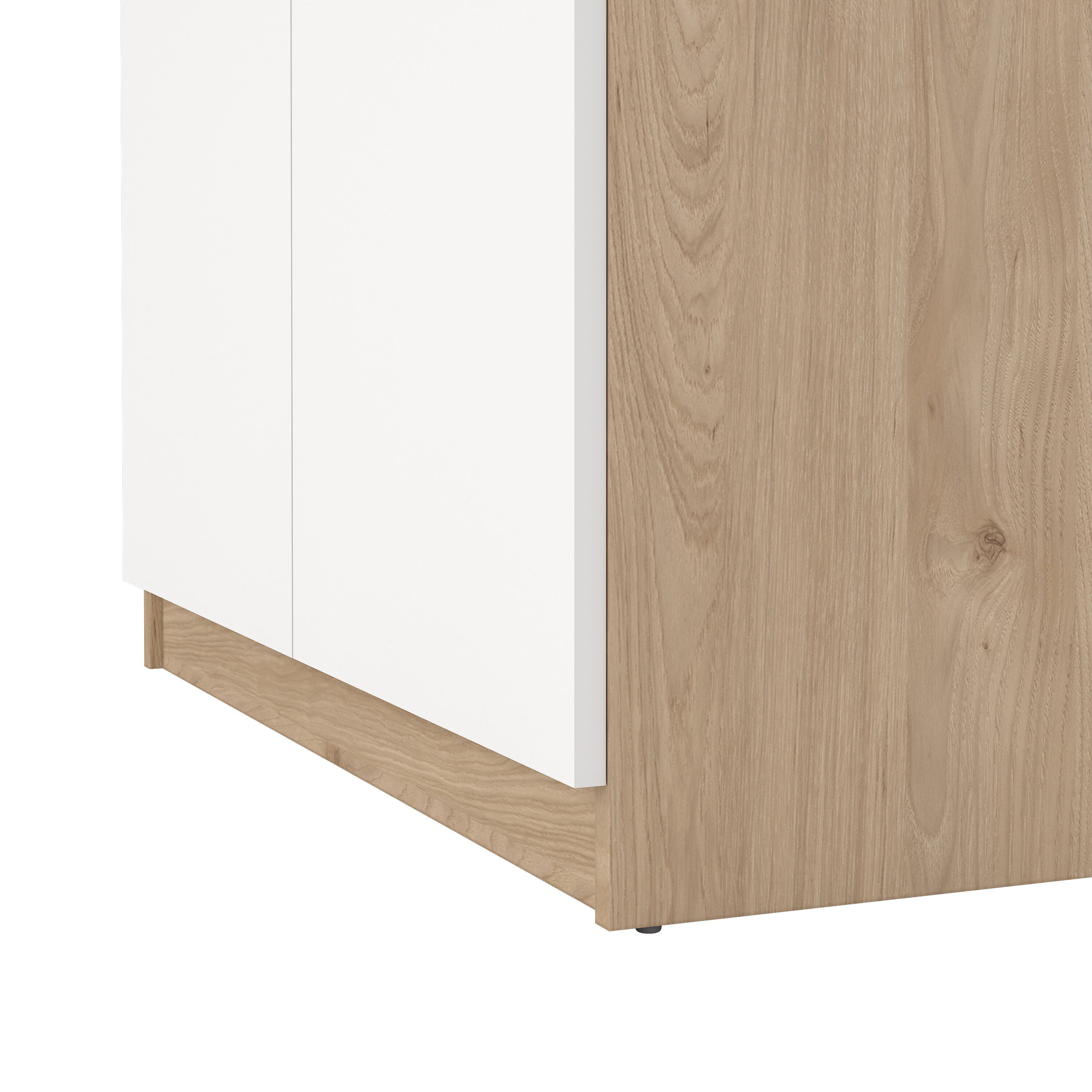 Naia Shoe Cabinet with 4 Doors 1 Drawer in Jackson Hickory Oak and White – FTG, view 12