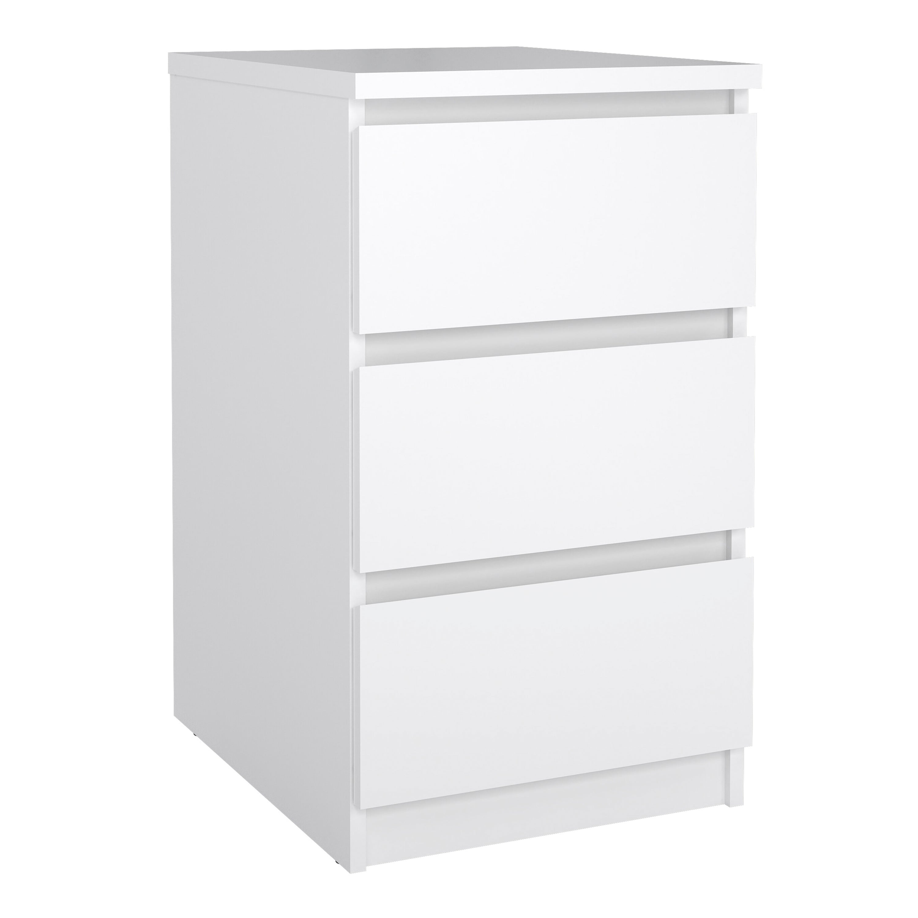 Naia Package - Bedside 3 Drawers + Chest of 5 Drawers + Wardrobe with 2 Doors + 1 Drawer in White High Gloss – FTG, view 2
