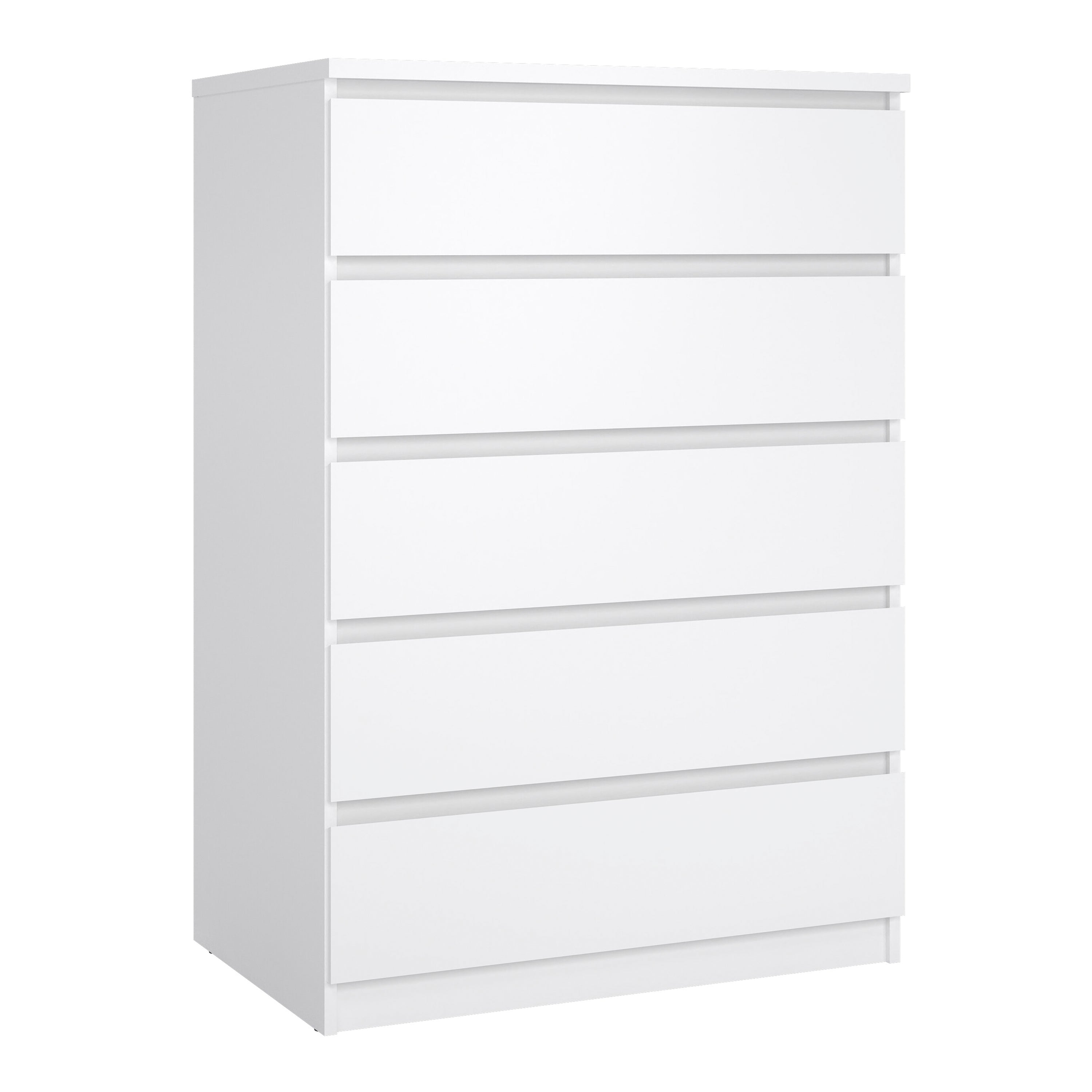 Naia Package - Bedside 3 Drawers + Chest of 5 Drawers + Wardrobe with 2 Doors + 1 Drawer in White High Gloss – FTG, view 5
