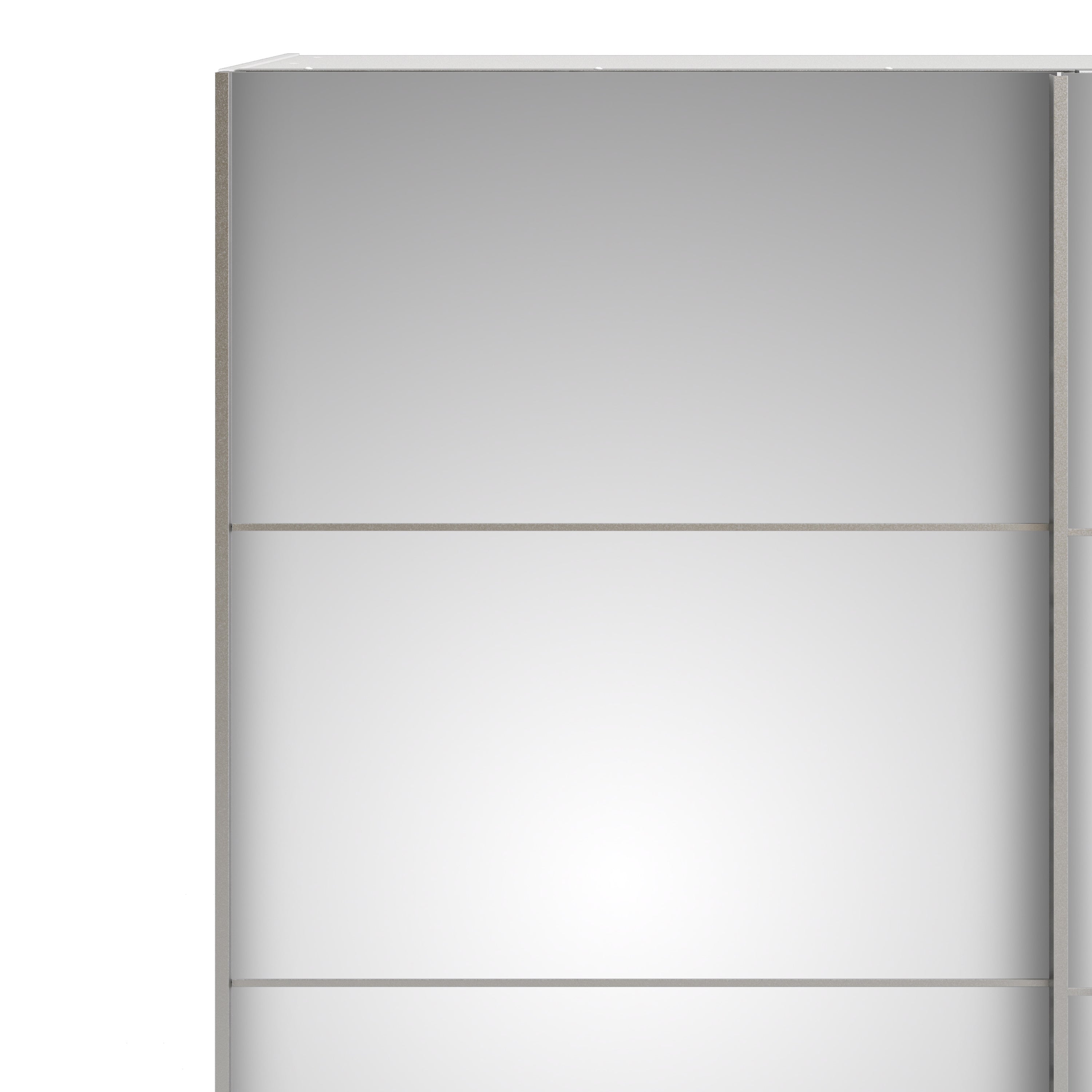 Verona Sliding Wardrobe 180cm in White with Mirror Doors with 2 Shelves – FTG, view 8